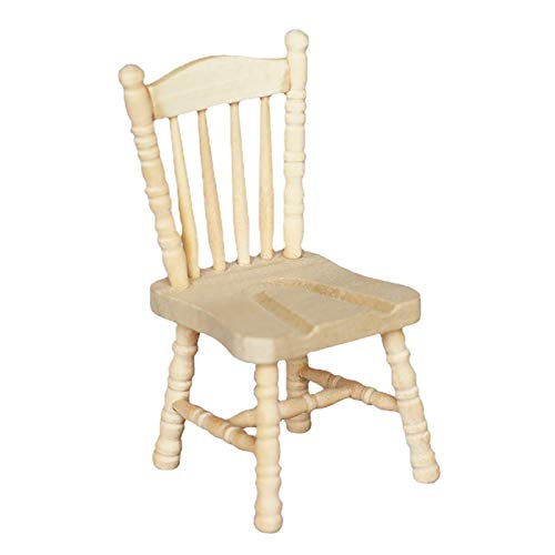Galand Mini Wooden Dollhouse Chair - Exquisite Burlywood Dollhouse Furniture Accessories for Dollhouse, Playhouse & DIY Miniature Scenes - Perfect for Collectors, Kids & Home Decor