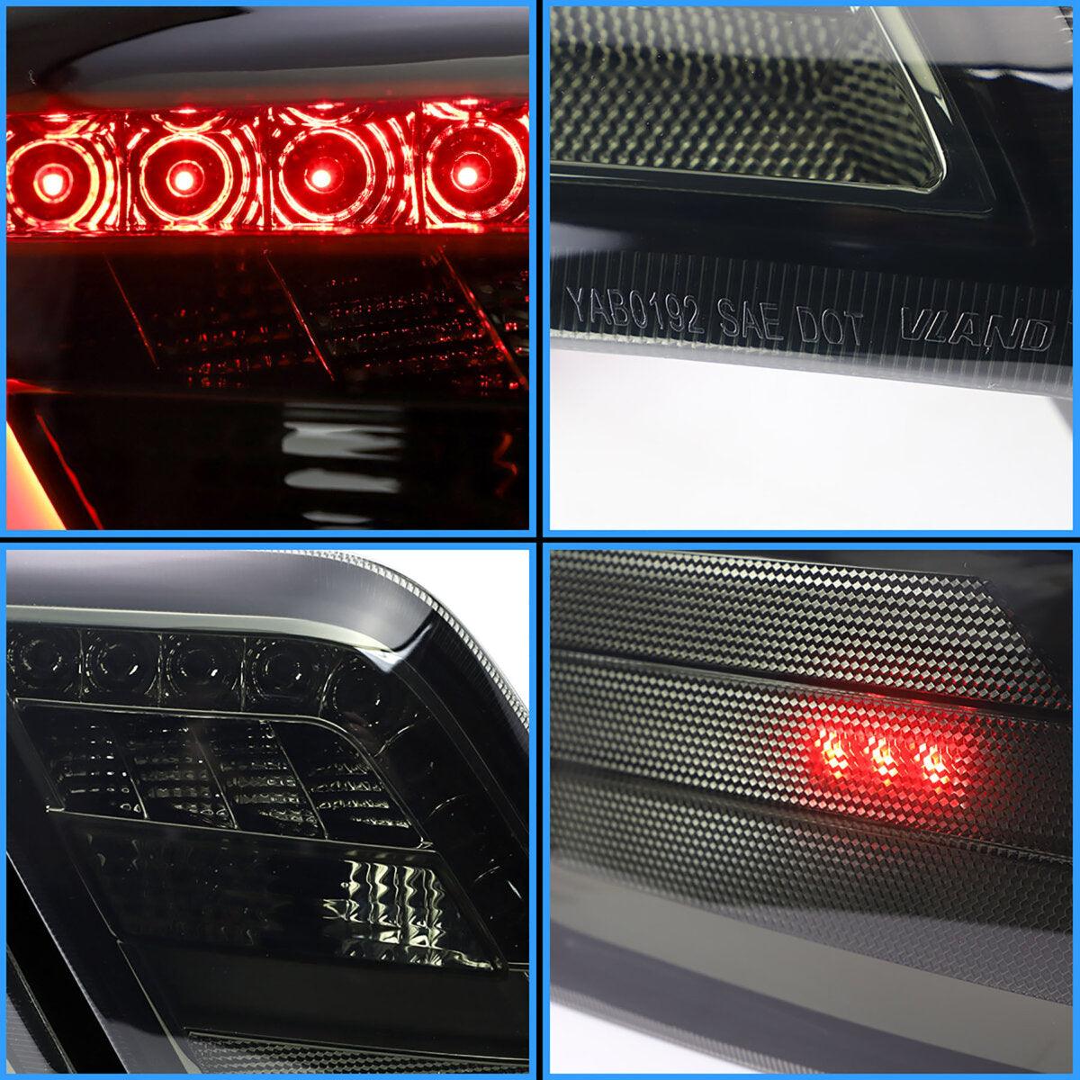 LED Tail Lights Assembly with Amber Turn Signal for 2006-2011 Toyota Camry XV40 - Replacement Brake Lights for Sedan Models - Perfect for Night Driving & Enhanced Safety