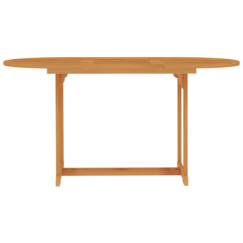 Premium Solid Teak Wood Outdoor Dining Table with Umbrella Hole – 59.1