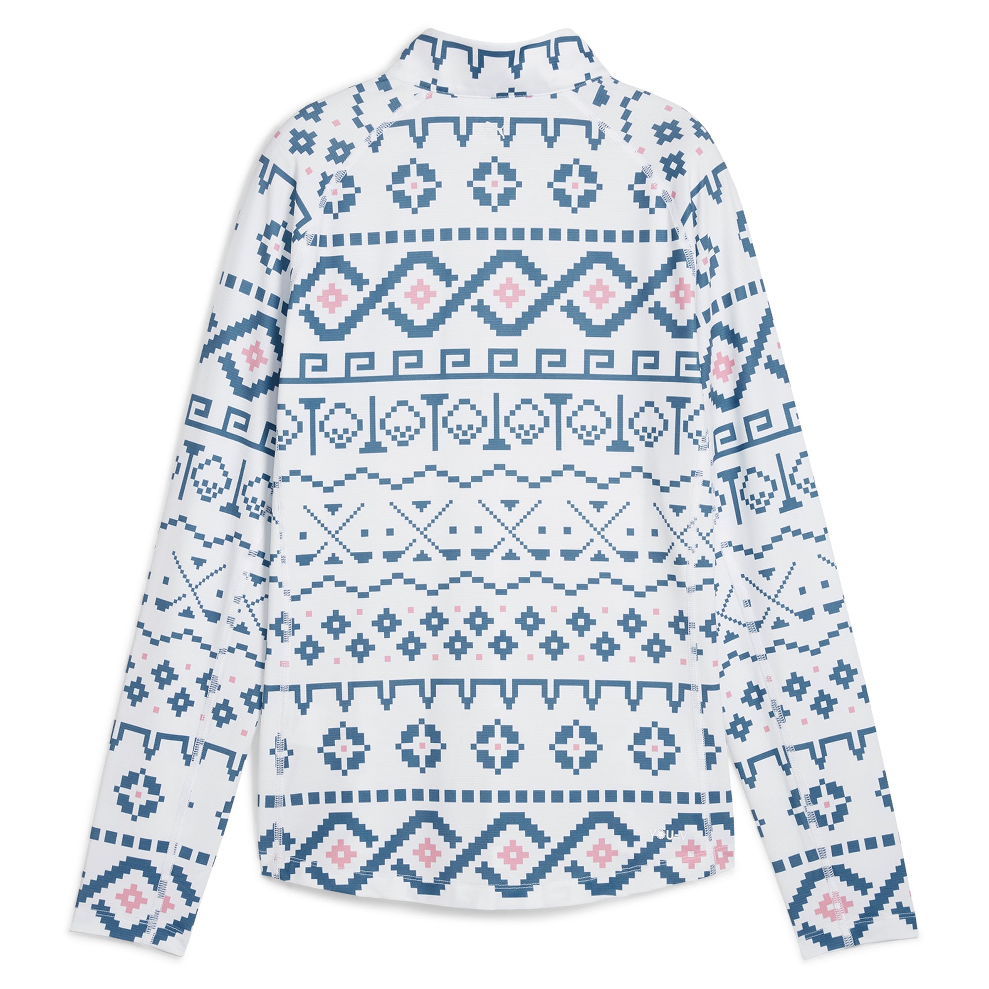 Women's Fair Isle YouV Golf 1/4 Zip Pullover - Warm Knit Sweater for Golfing & Winter Outdoor Activities | Casual Winter Wear for Women