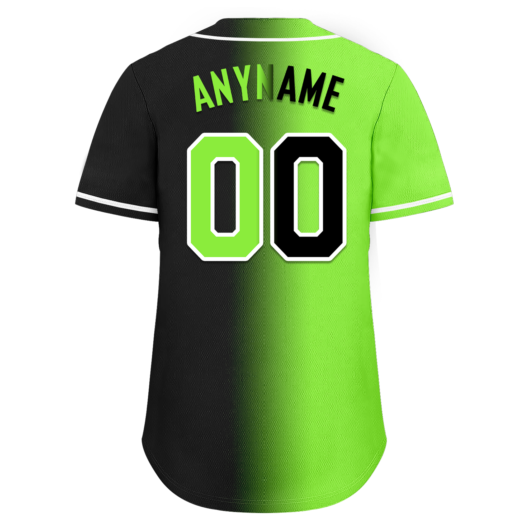 Custom Green Black Gradient Personalized Baseball Jersey - Authentic Fashion Sportswear BSBJ01 D0a709c for Baseball Games, Team Uniforms & Fan Apparel