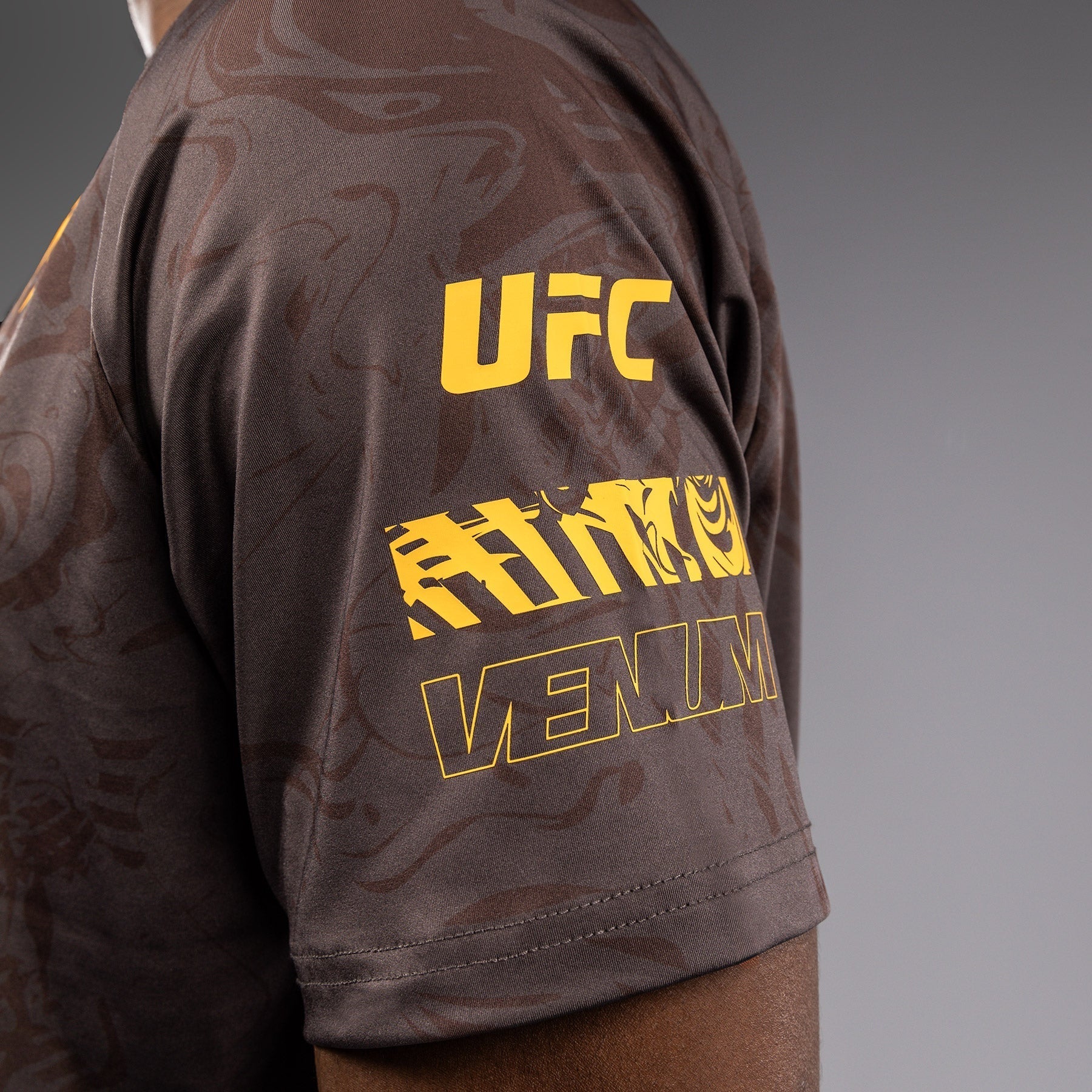 Venum UFC Fusion Fight Week Men's Dry Tech T-Shirt - Moisture Wicking & Breathable - Earthen Brown - Perfect for MMA Training & Gym Workouts