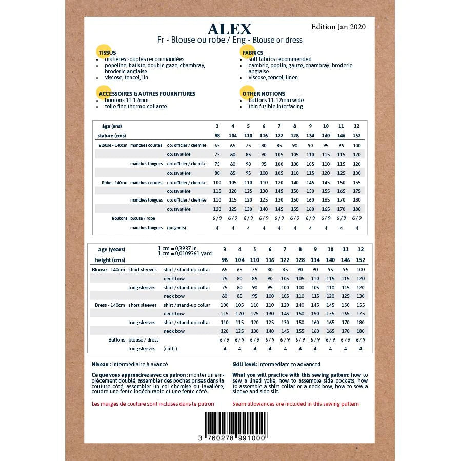 Alex Blouse or Dress Sewing Pattern for Girls 3-12 Years | DIY Kids Clothing & Party Outfit Ideas