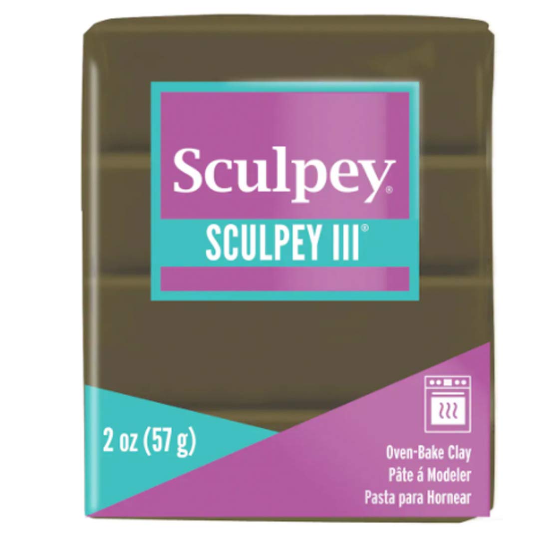 2oz. Sculpey III Oven-Bake Polymer Clay - Suede Brown Color for DIY Crafts, Jewelry Making & Miniature Sculpting - Perfect for Artists, Hobbyists & Home Decor Projects