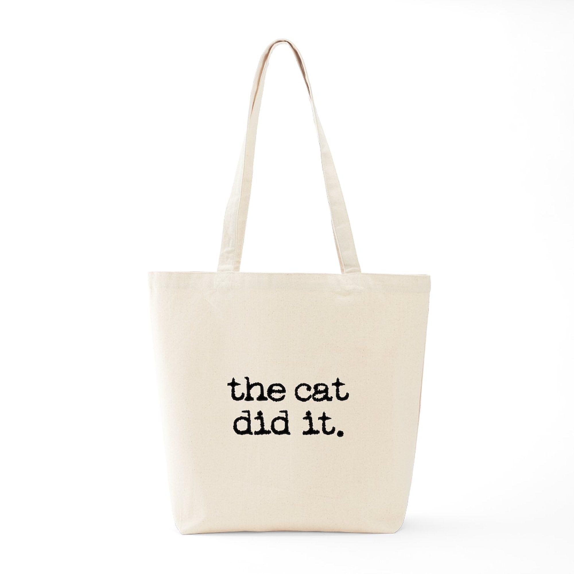 The Cat Did It - Natural Canvas Reusable Tote Bag for Shopping, Groceries & Beach | Eco-Friendly Cotton Shopping Bag by CafePress