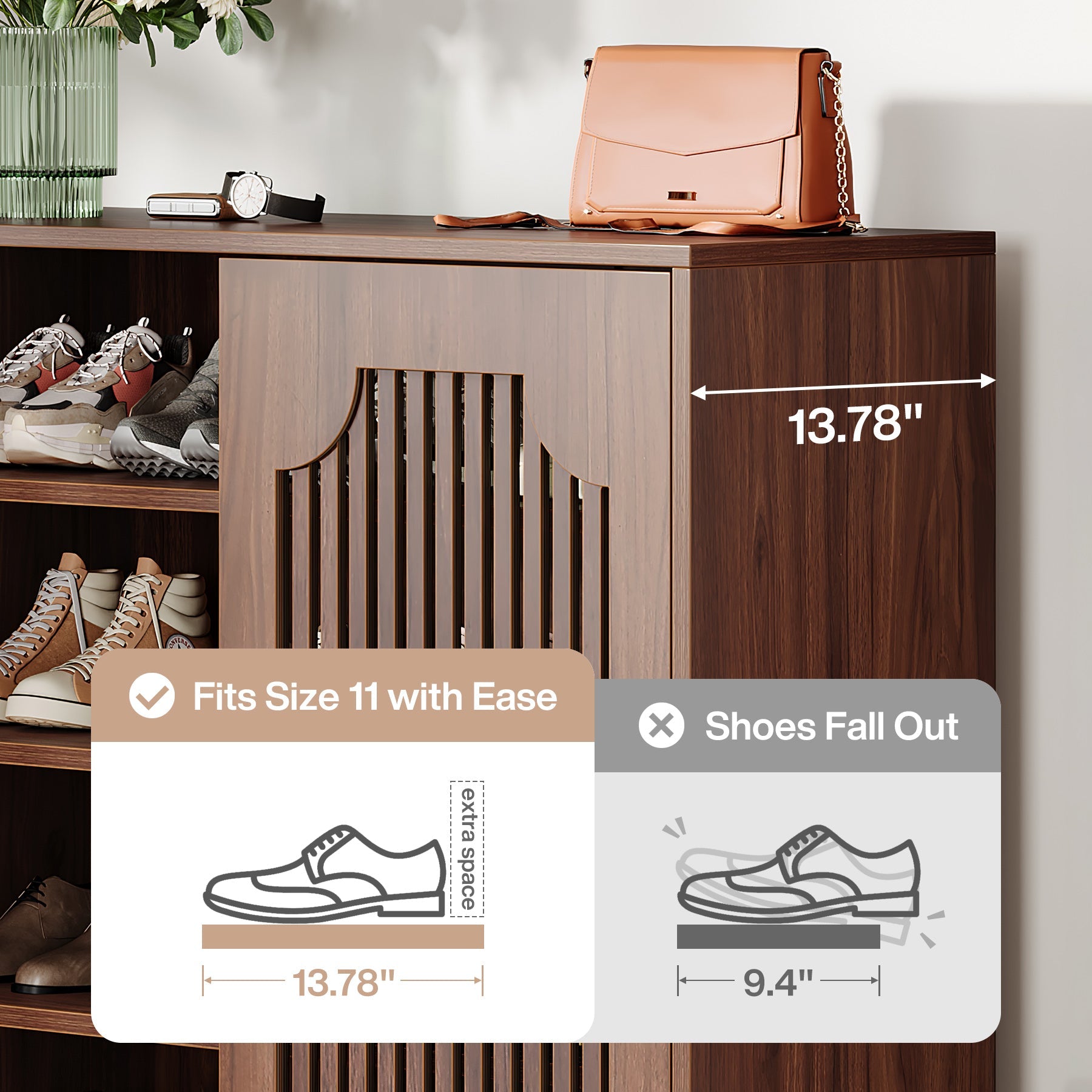 20 Pairs Shoe Cabinet Organizer - 6 Tier Adjustable Shoe Storage Rack with Removable Shelves - Perfect for Closet, Entryway, Mudroom & Small Space Organization