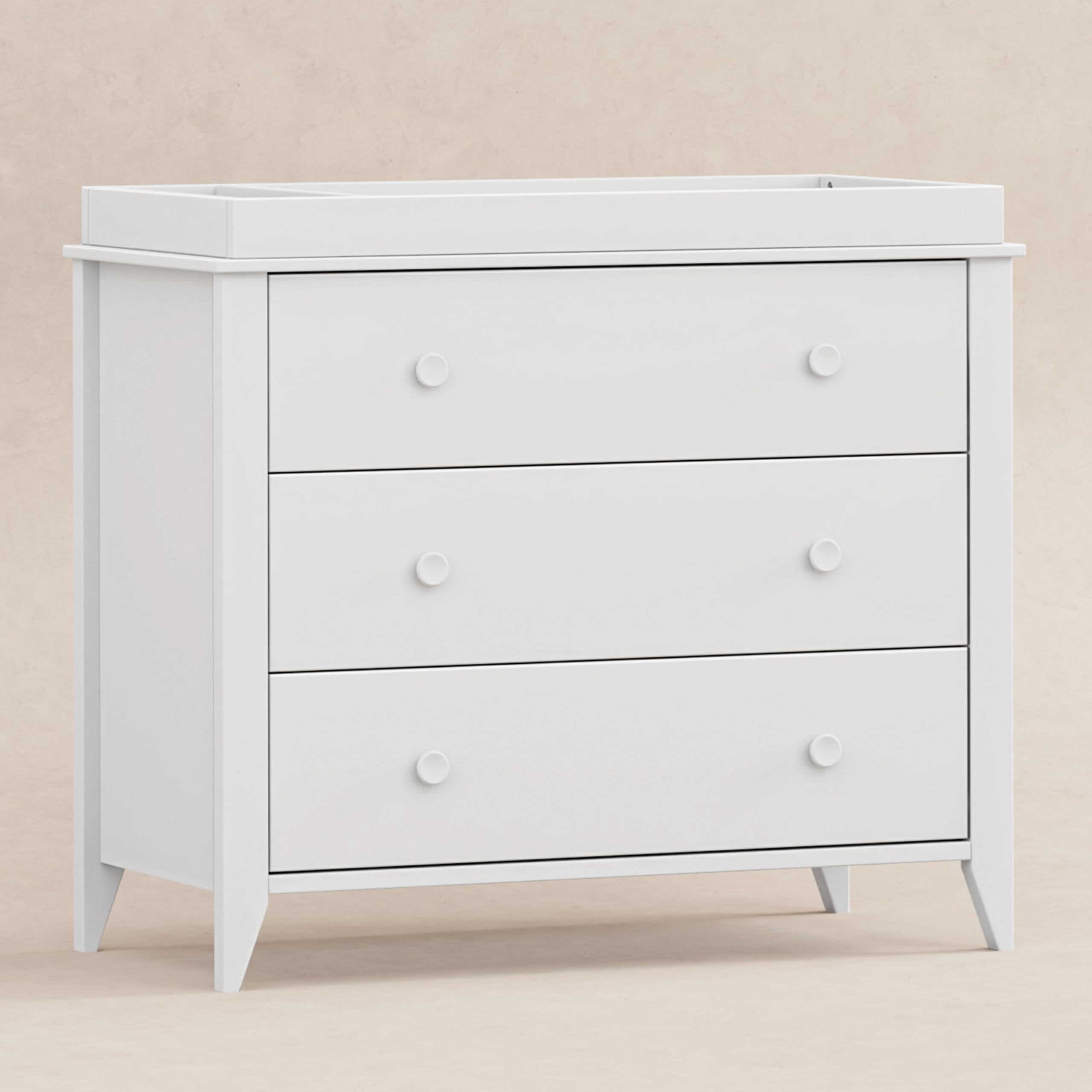 DaVinci Kalani 3-Drawer White Dresser - Modern Nursery & Kids Room Storage Furniture for Bedroom Organization