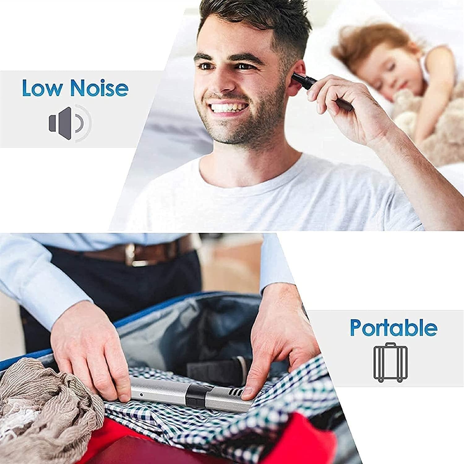 Rechargeable Ear and Nose Hair Trimmer for Men & Women - Painless Eyebrow & Facial Grooming Kit | Perfect for Travel, Home, and Personal Care