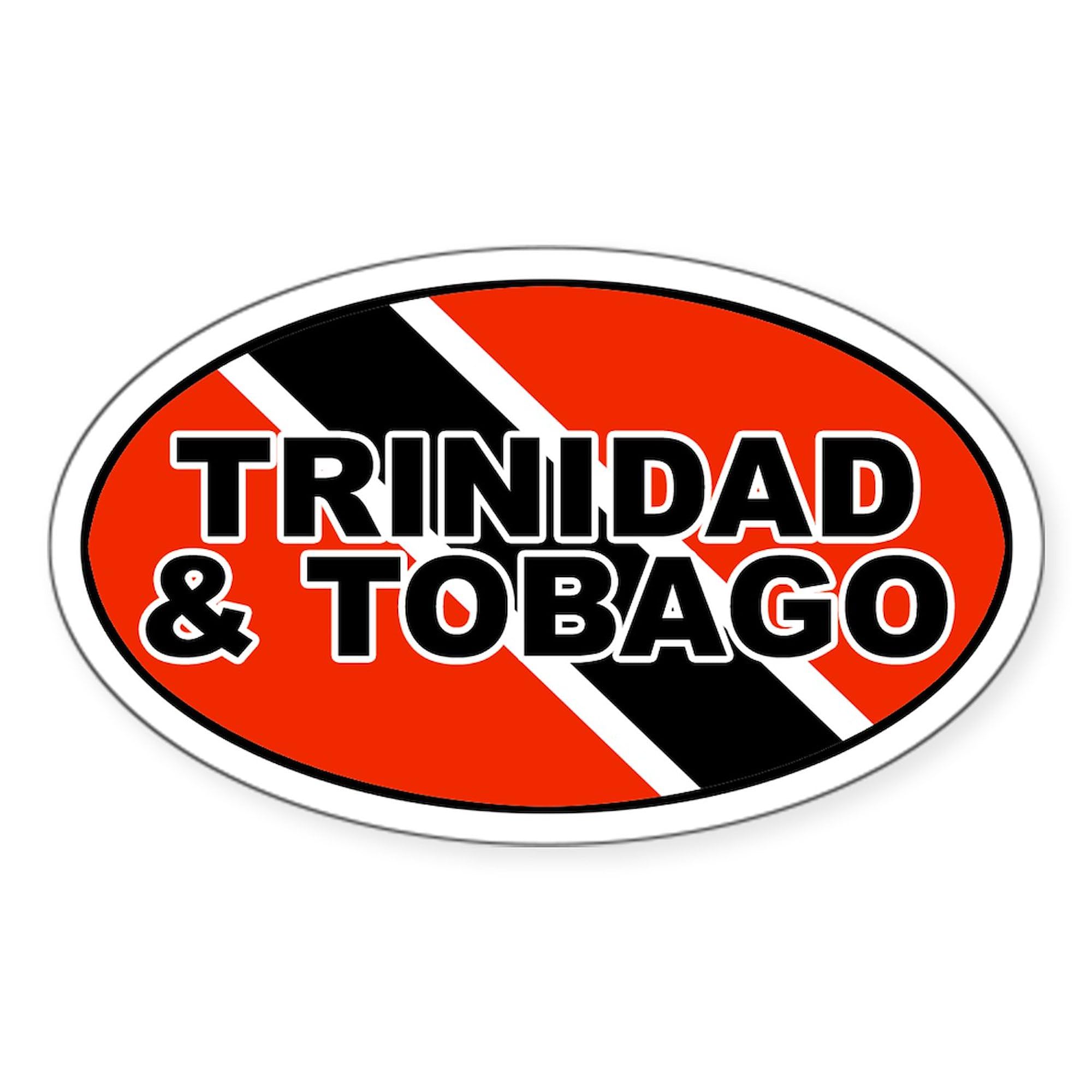 Trinidad and Tobago (TTO) Flag Oval Car Bumper Sticker - Waterproof Vinyl Decal for Cars, Laptops, Windows - Show National Pride on Your Vehicle