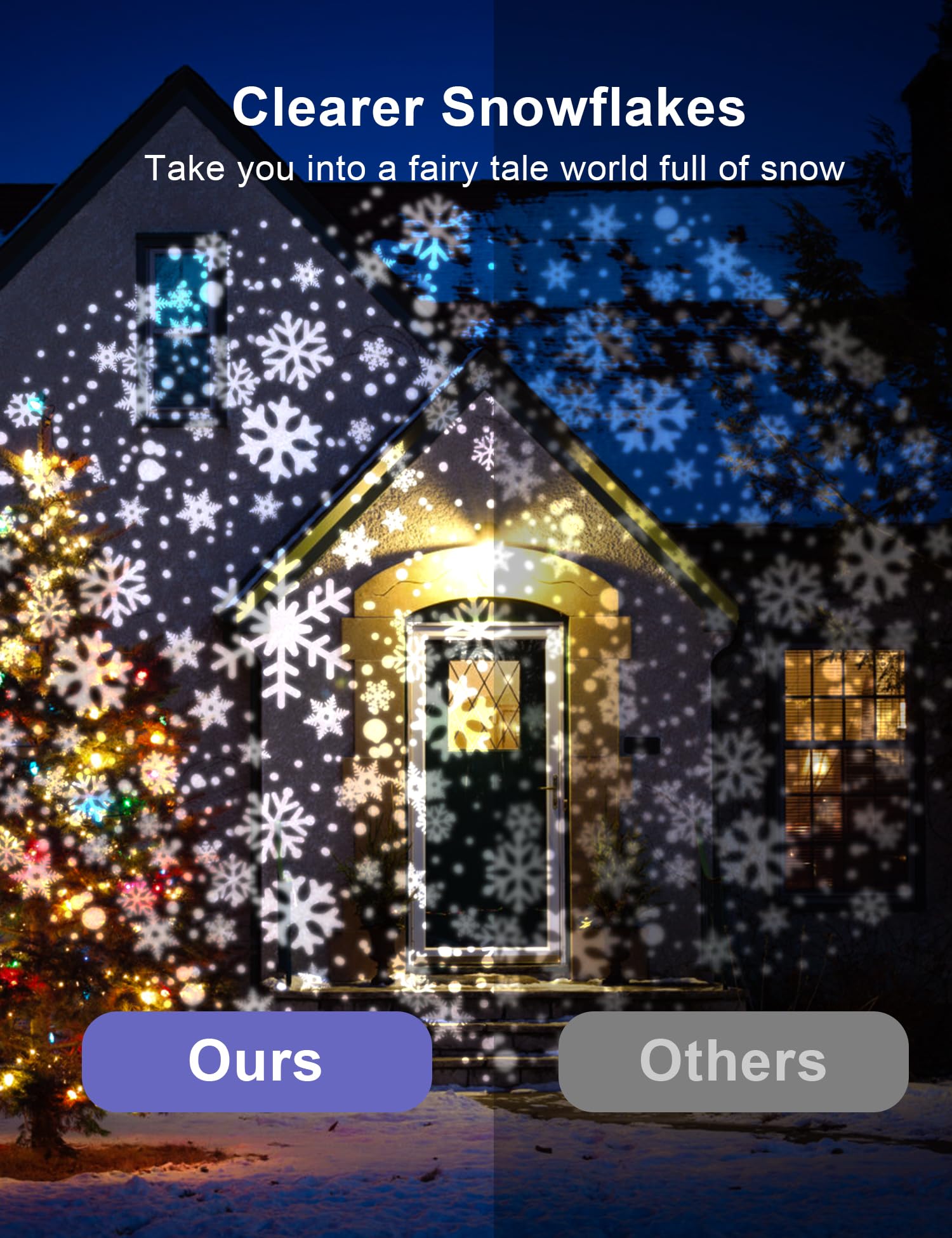 ZBPP Outdoor LED Christmas Lights - Double Head Snowflake Projection Lights with Rotating Snow Effect, IP65 Waterproof & Super Bright for Xmas Holiday Party, Landscape, Yard, and Home Decoration | Perfect for Christmas Tree, Front Porch, and Winter Wonderland Displays