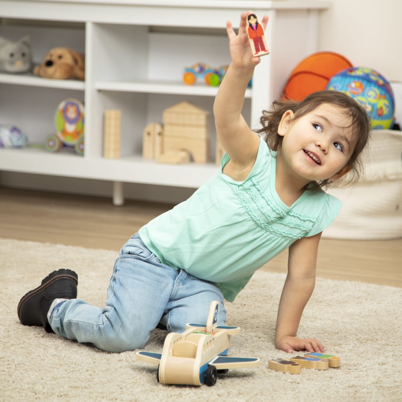 Wooden Airplane Toy for Kids - Handmade Wooden Plane Model - Perfect for Pretend Play, Room Decor & Gifts