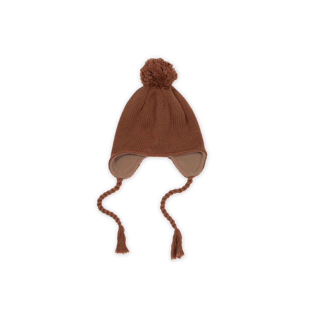 Kapow Chocolate Pom Pom Knit Beanie - Soft Winter Hat for Women & Men - Perfect for Cold Weather, Outdoor Activities & Fashion Accessories
