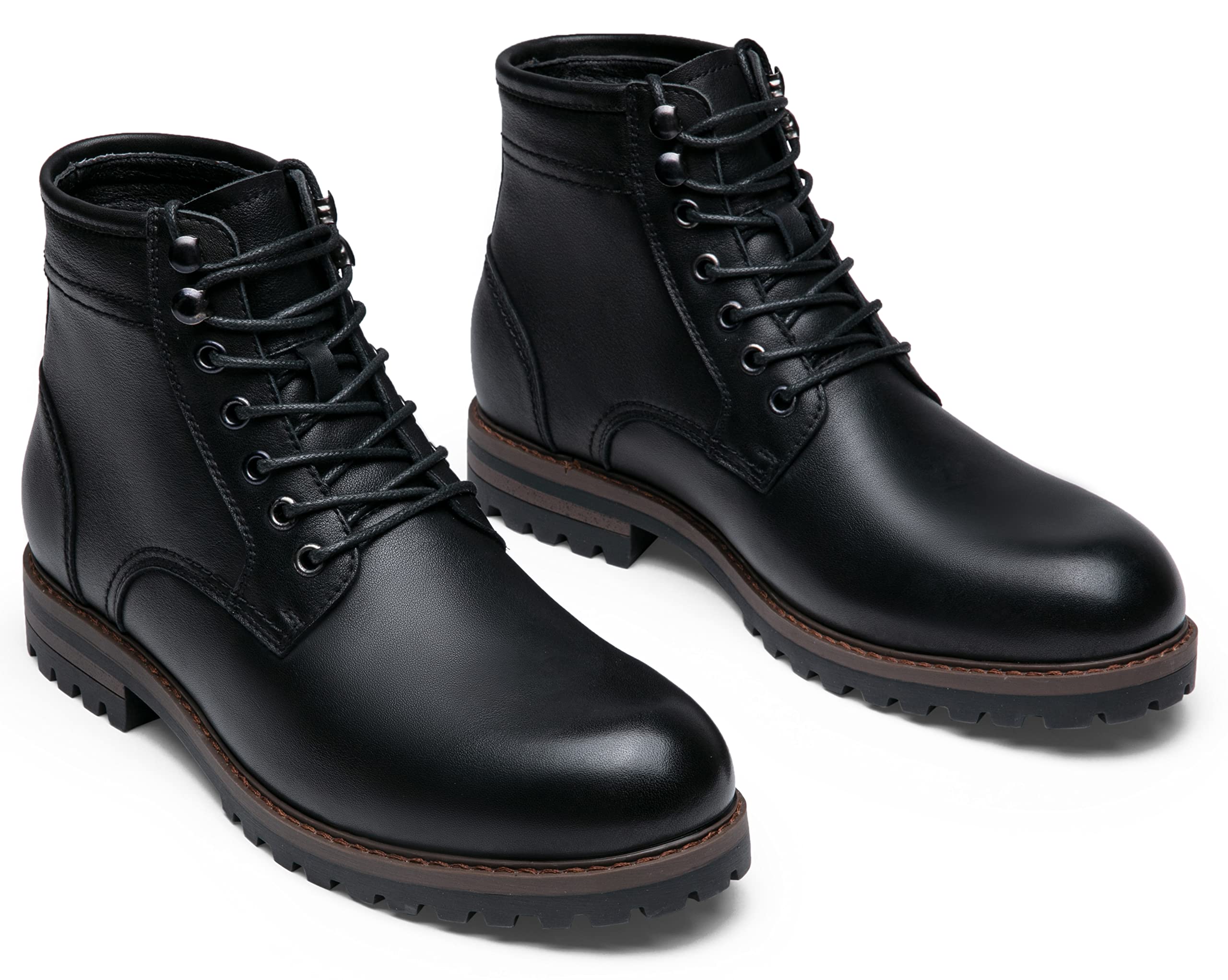 Premium Jousen Men's Chukka Boots - Genuine Leather Black Ankle Boots for Casual & Business Wear | Comfortable & Stylish Footwear for Office, Travel & Outdoor Activities