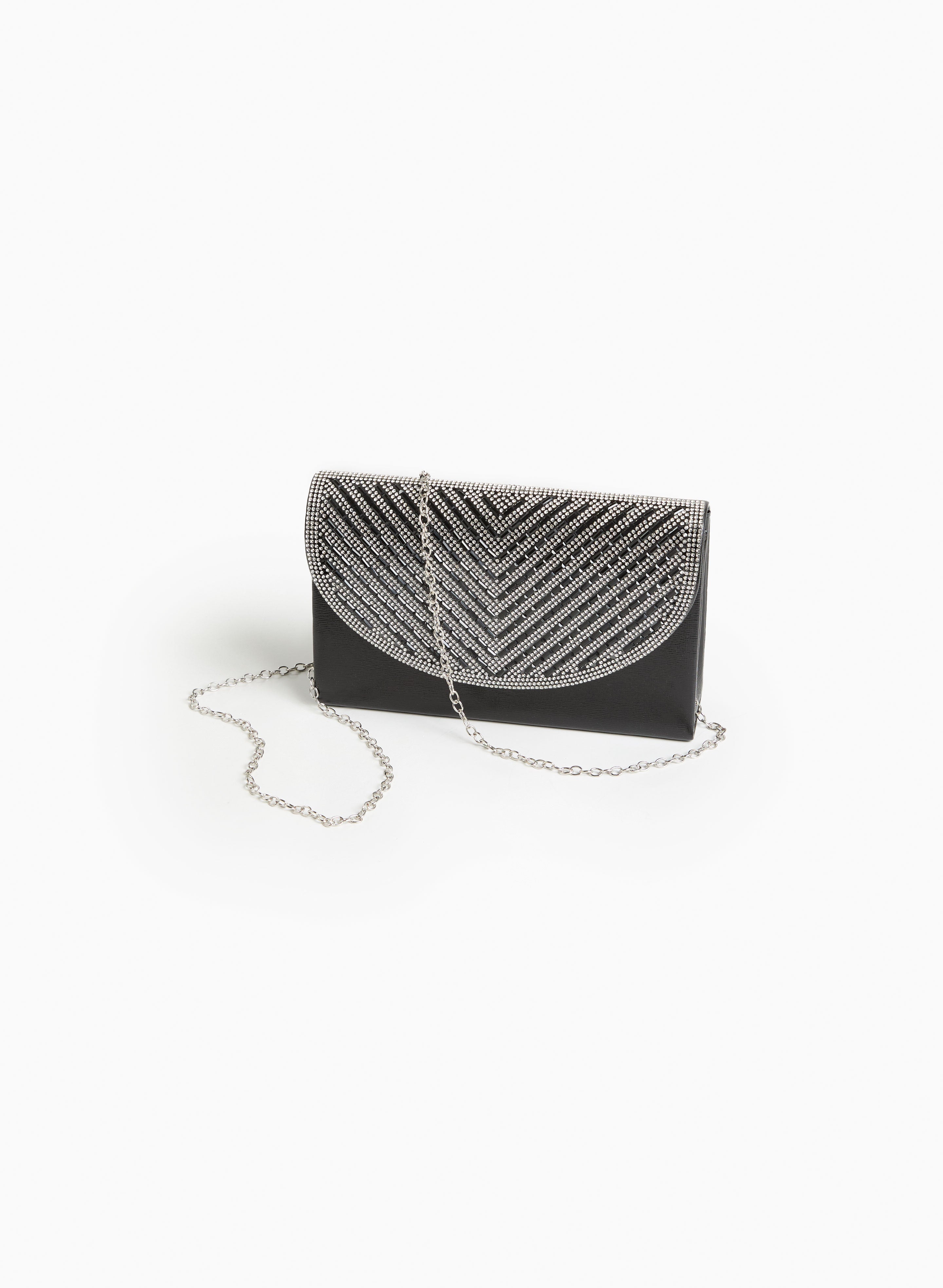 Elegant Crystal Flap Envelope Clutch Purse for Women - Evening Bag with Rhinestone Decor for Parties, Weddings & Special Occasions