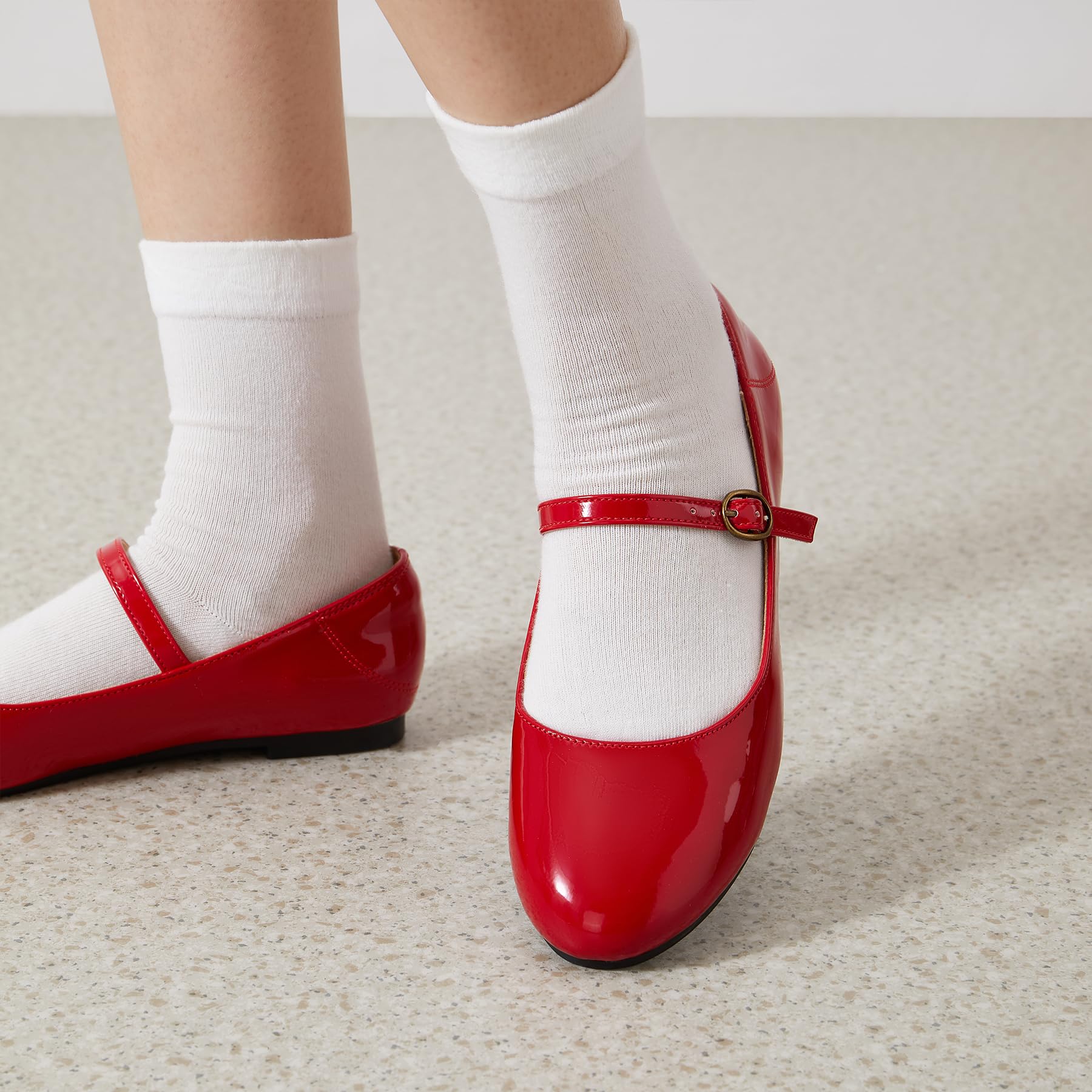 Rekayla Women's Mary Jane Flats - Comfortable Dressy Ballet Shoes with Round Toe & Slip-On Design | Perfect for Office, Wedding, Party & Casual Outfits