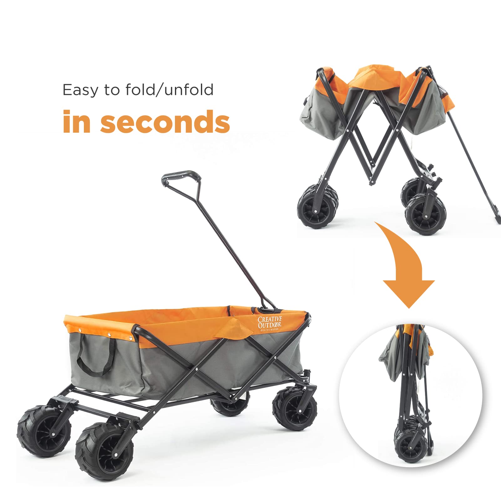 Best Collapsible Outdoor Wagon for Kids - All Terrain Push Pull Stroller Cart with Foldable Design | Perfect for Beach, Park, Garden, Camping & Sports Activities | Durable Cargo Carrier for Family Outings