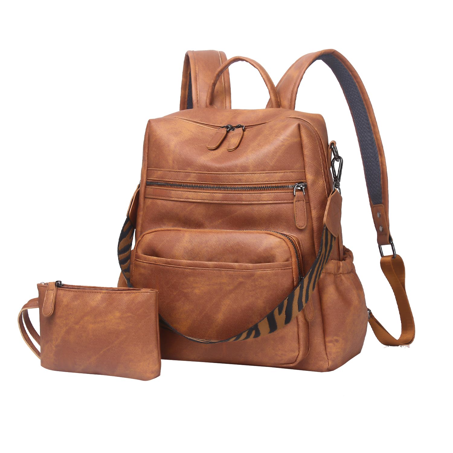 Stylish Women's PU Leather Backpack Purse - 2-Piece Set, Travel Shoulder Bag & Satchel Handbag for Ladies | Perfect for Work, Commute & Weekend Getaways