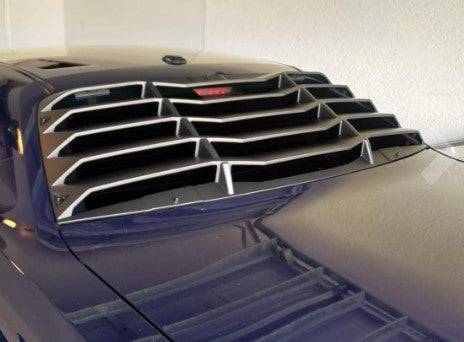 2008-2023 Dodge Challenger V2 Style Rear Window Louver - Black ABS Plastic Sun Shade - Perfect for Summer Driving & Car Shows