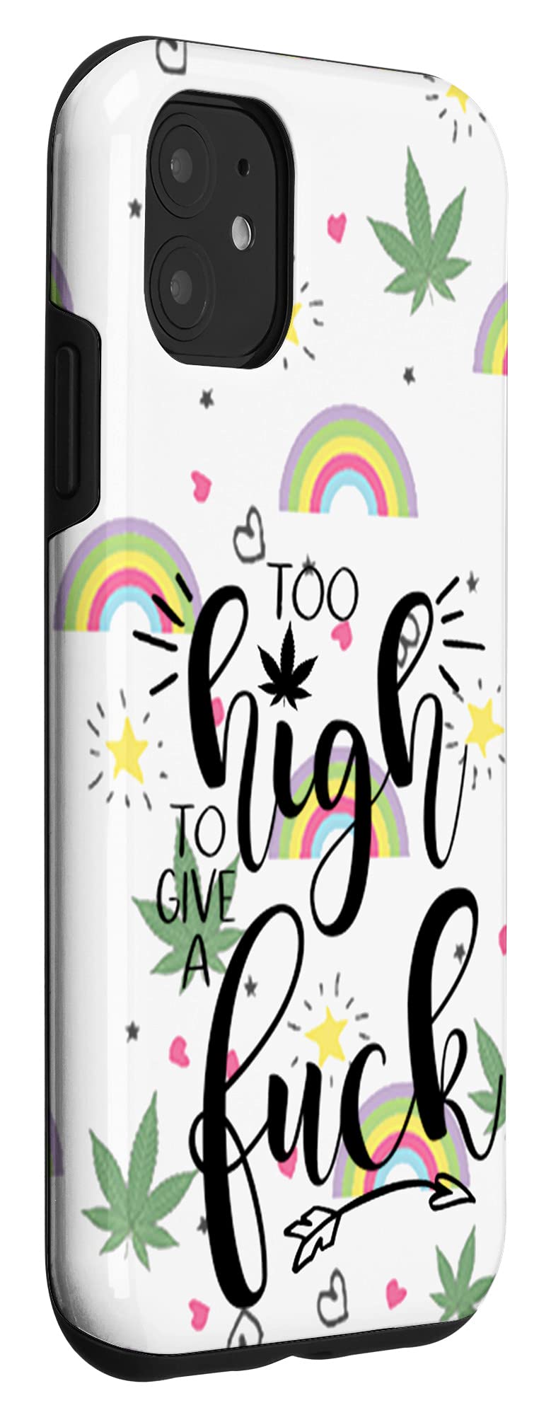iPhone 11 Case for Women - Cute Weed Leaf Design - Perfect for Stoners & Marijuana Lovers - Durable Protective Phone Cover for 420 Enthusiasts, Pot Smokers & Cannabis Fans - Great Gift for 420 Parties & Festivals