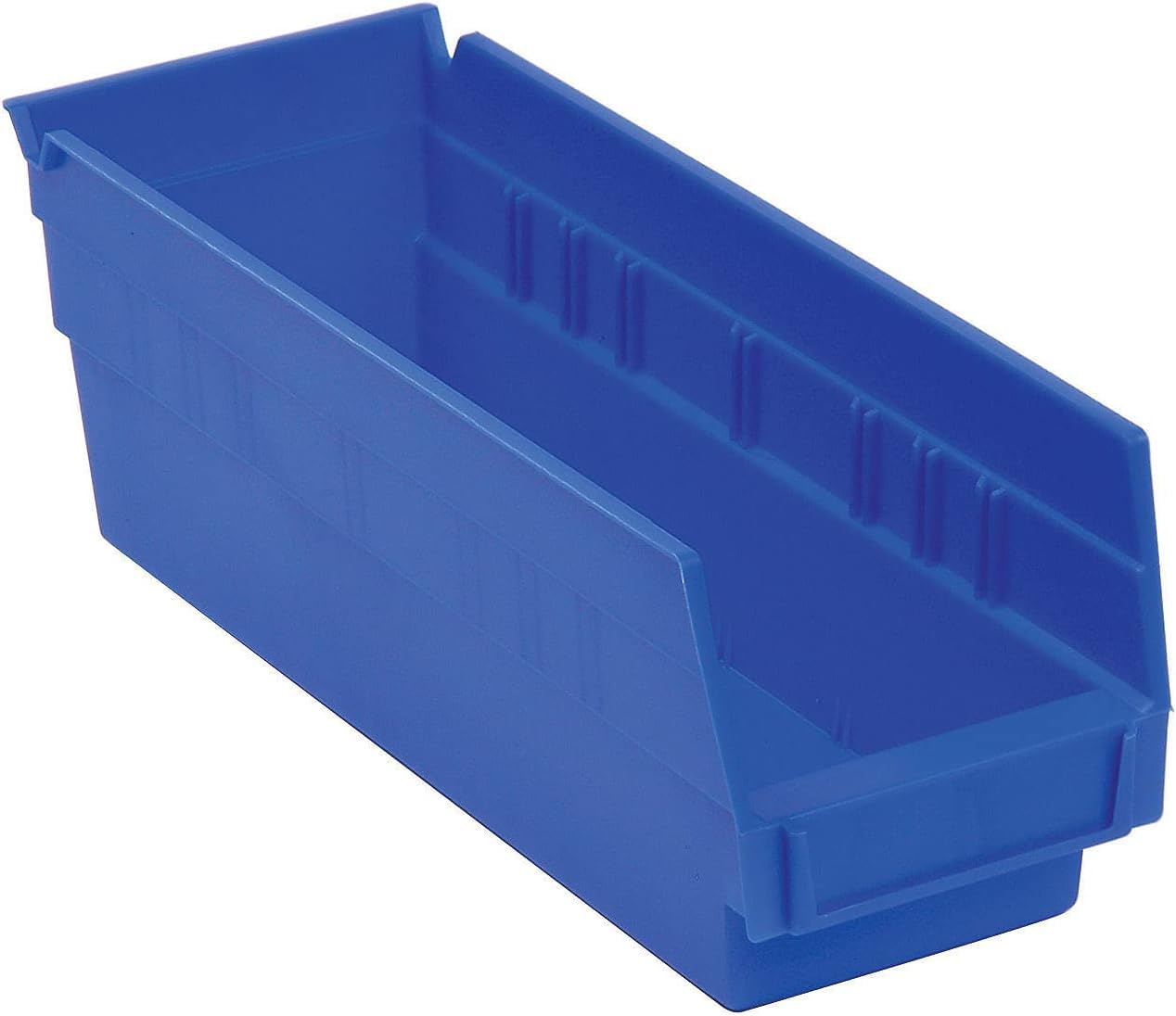 Akro-Mils 30124 Heavy Duty Plastic Shelf Bins - 12-Pack Blue Storage Bins (24