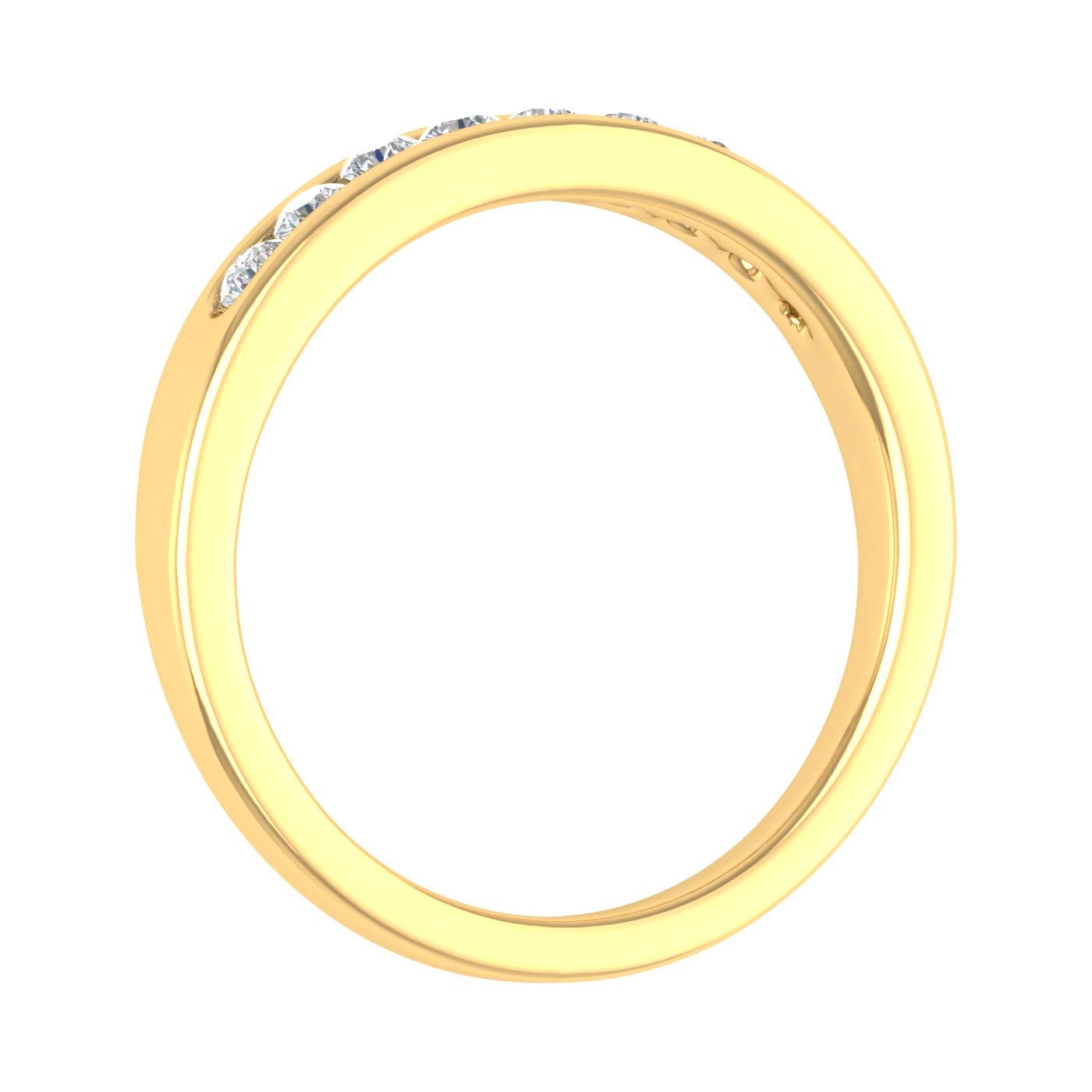 1/4 Carat Round Diamond Wedding Band Ring for Men & Women - 10K Gold IGI Certified - Perfect for Engagement, Anniversary & Special Occasions