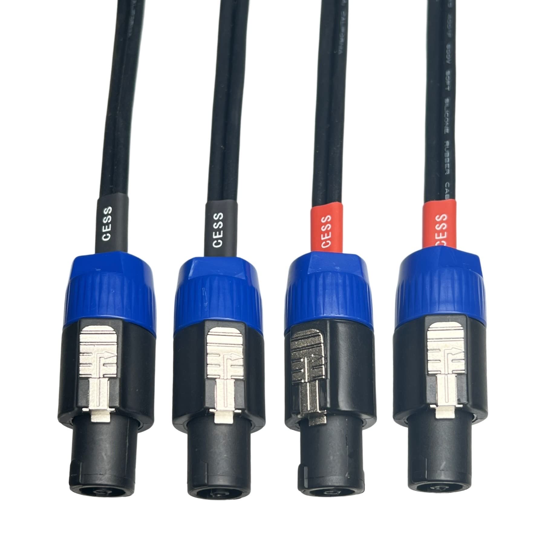 Premium 12 Gauge Speaker Cable - Speakon Plug Male to Male - 3 Feet (2 Pack) - High-Quality Audio Cable for Live Performances, DJ Equipment, and Professional Sound Systems
