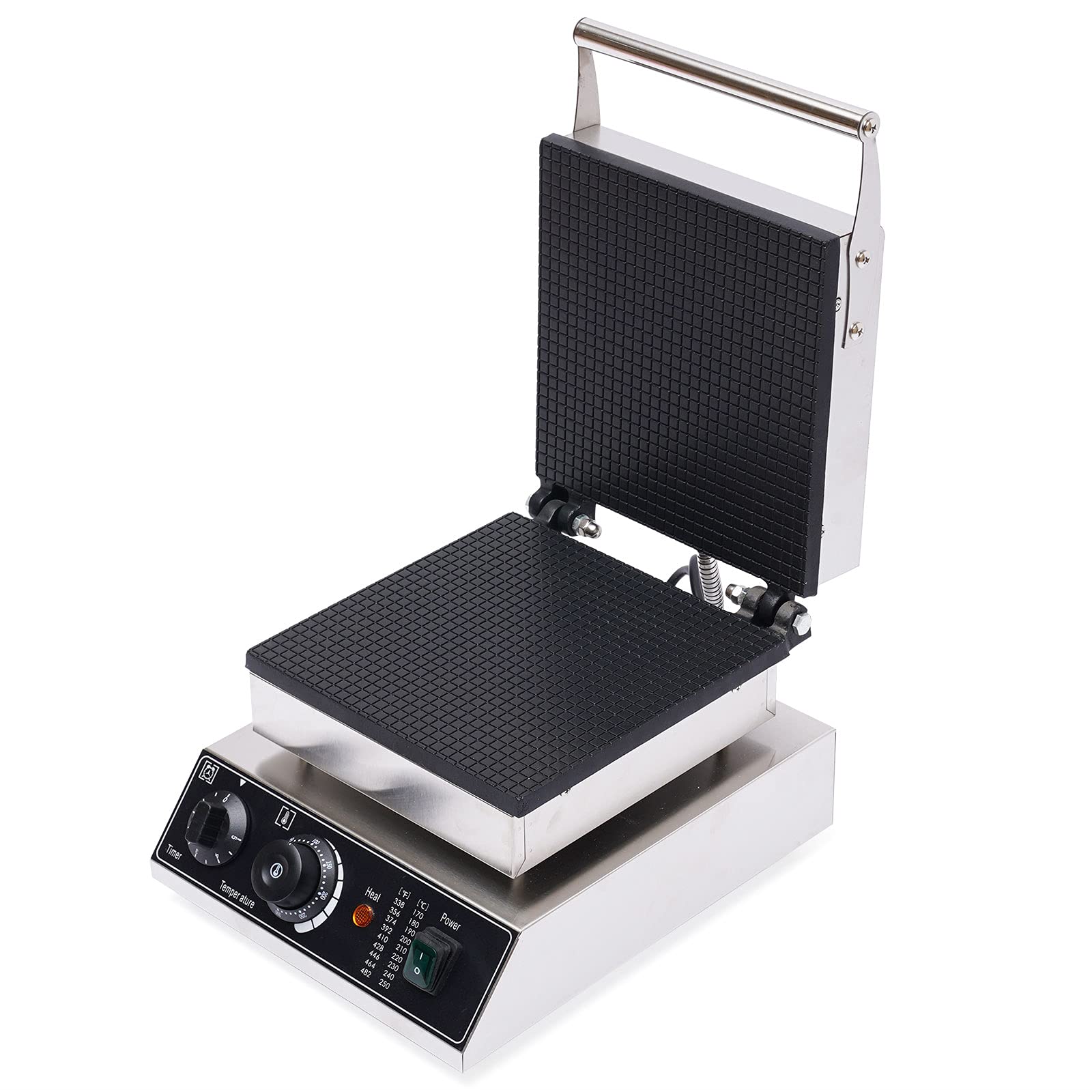 DNYSYSJ Commercial Waffle Cone Maker Machine - Stainless Steel Waffle & Stroopwafel Baking Machine (1 Grid) for Ice Cream Shops, Bakeries & Dessert Businesses