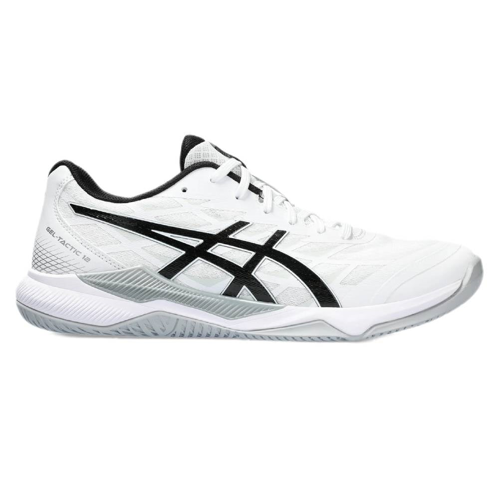 ASICS Gel Tactic 12 Men's Volleyball Shoes - White/Black - Indoor Court Shoes for Badminton, Squash & Pickleball - Lightweight & Supportive Athletic Shoes for Men