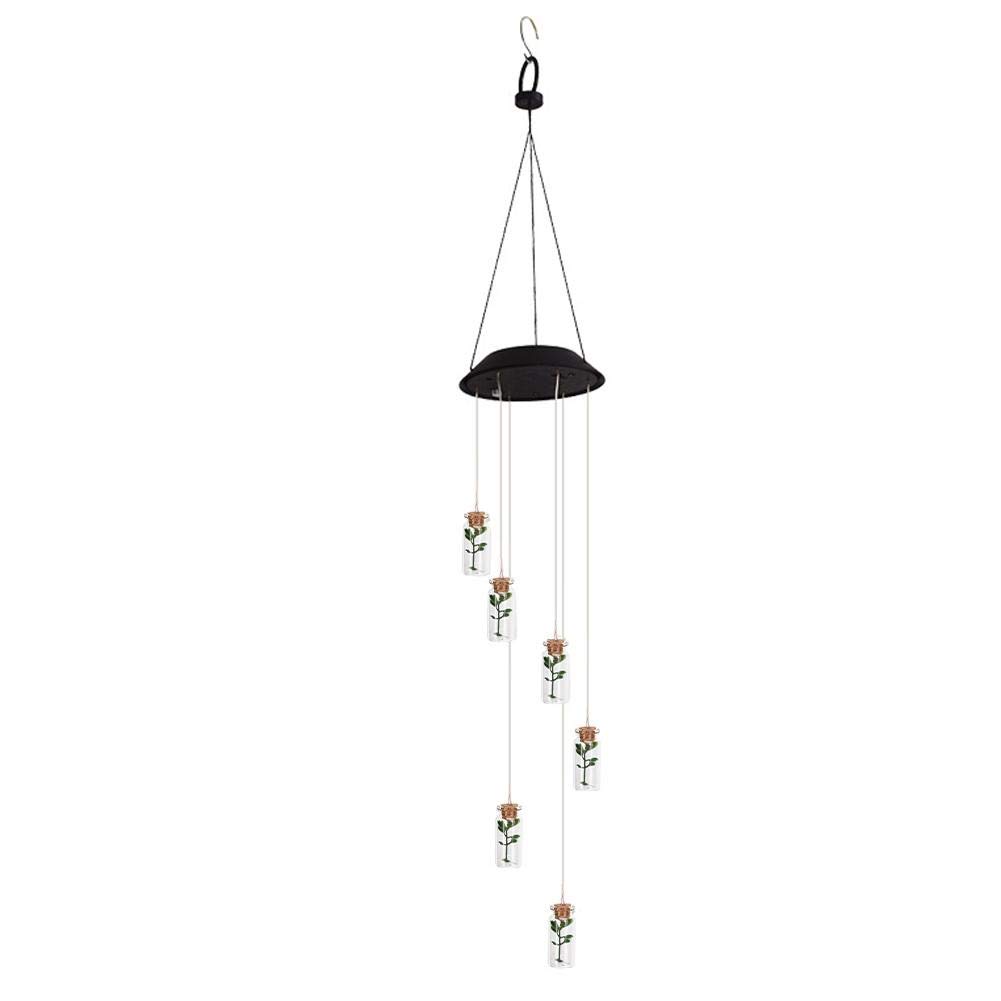 Eco-Friendly LED Wind Chime Lamp - Durable Outdoor Solar Wind Bell Light with Wishing Bottle for Garden, Porch, Lawn Decoration | Perfect for Patio, Backyard, and Landscape Lighting