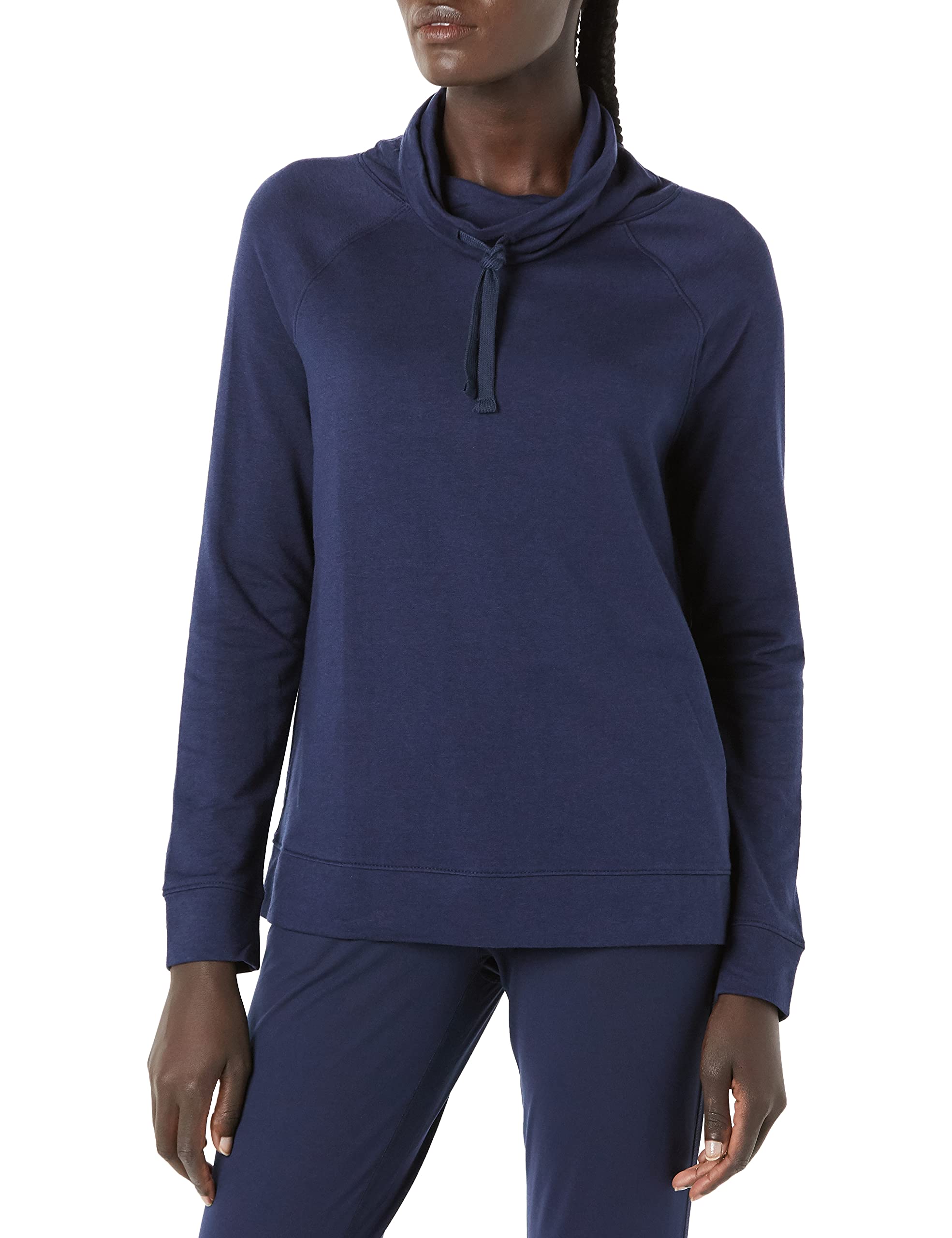 Amazon Essentials Women's Studio Terry Funnel Neck Sweatshirt - Soft Casual Pullover for Lounge, Workout & Everyday Wear | Comfortable Cotton Blend Sweater for Women