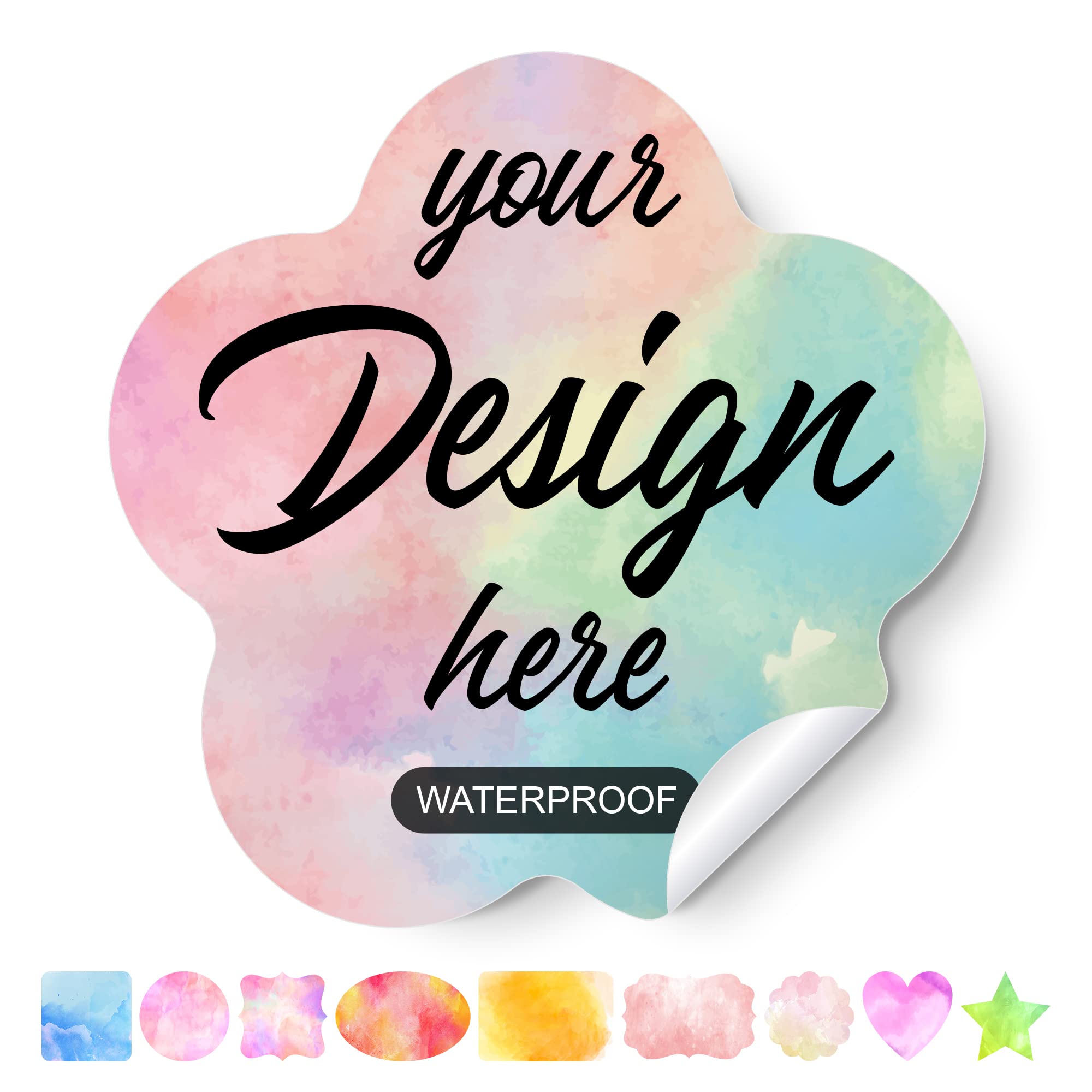 Custom Personalized Stickers with Any Design, Image, Logo, or Text - 100 Flower Labels (2