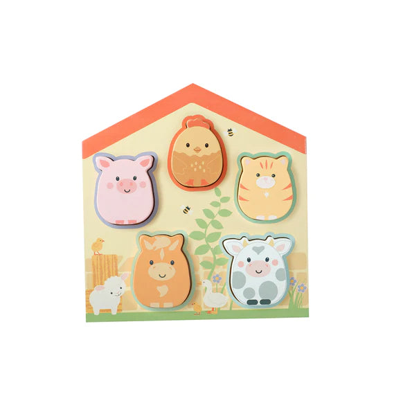 Farmyard Barn Shape Puzzle - Wooden Animal Toy for Toddlers & Kids - Educational Learning Game for Preschool & Kindergarten - Perfect for Home, Classroom & Montessori Activities