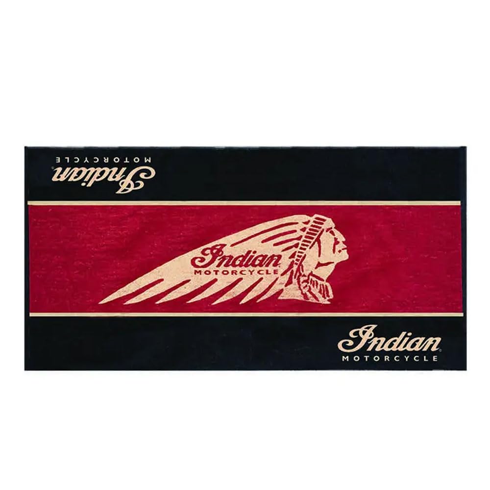 Premium Indian Motorcycle Beach Towel - Black & Red Design - Large, Soft & Absorbent - Perfect for Pool, Beach, Gym & Outdoor Adventures