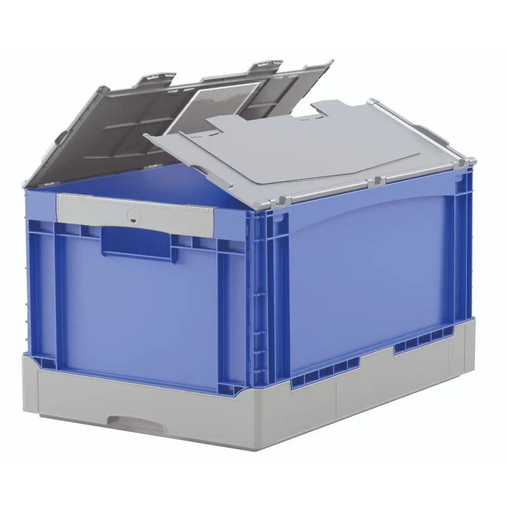 Foldable Euro Containers - Stackable Plastic Storage Bins for Home, Office & Warehouse Organization - Perfect for Moving, Closet Storage & Retail Display
