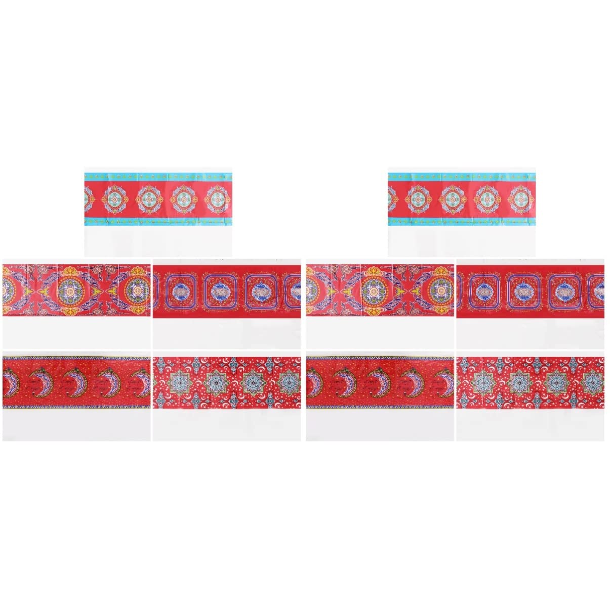10 Pcs Eid Mubarak Ramadan Tablecloth Set - Waterproof Outdoor Dining Table Cover Decor for Ramadan, Eid Celebration, Party & Home Decor