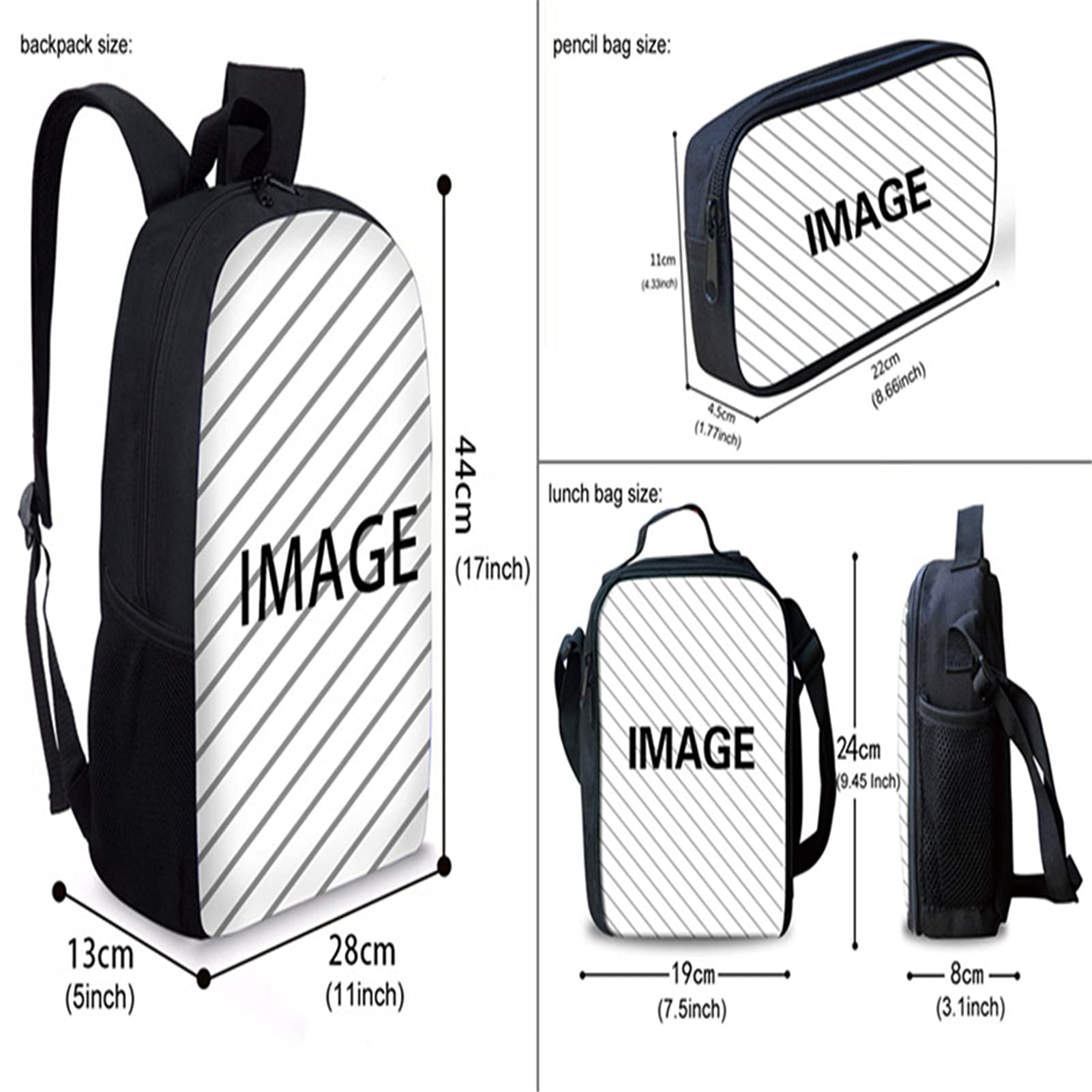 Navajo Print Backpack Set for Kids - Backpack, Lunchbox & Pencil Case for School