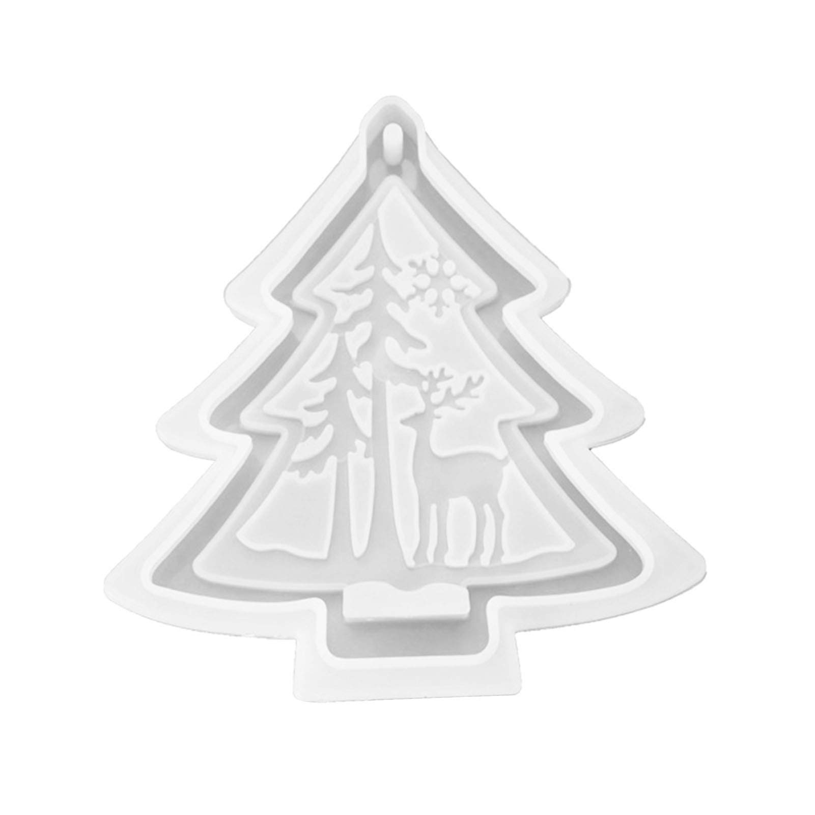 Christmas Silicone Mold for DIY Epoxy Pendant Casting - Barmi Holiday Ornament Making Kit for Xmas Tree Decorations (White) - Perfect for Handmade Gifts, Festive Home Decor & Christmas Crafting Projects