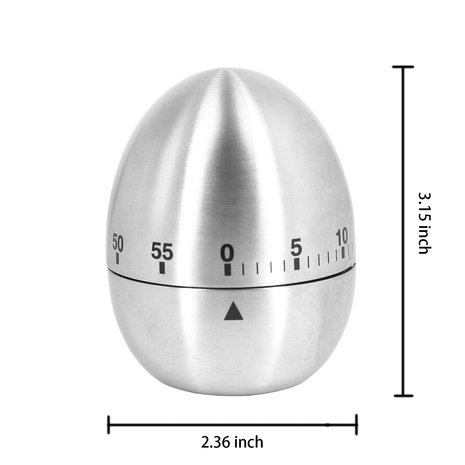 **Stainless Steel Mechanical Egg Kitchen Timer - Manual Countdown Cooking Timer with Loud Alarm for Baking, Kids Cooking & Kitchen Use**    *(Use Cases: Perfect for baking, meal prep, kids' cooking classes, and kitchen time management.)*