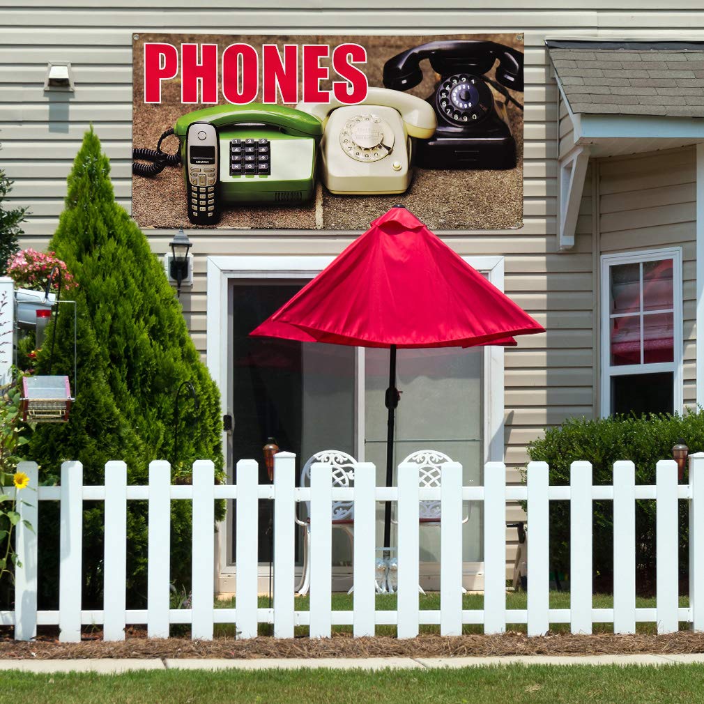 Durable 48x96 Inches Vinyl Banner with 8 Grommets - Weatherproof Outdoor Advertising Sign for Retail, Industrial & Yard Use | Multiple Sizes Available for Phones & Events