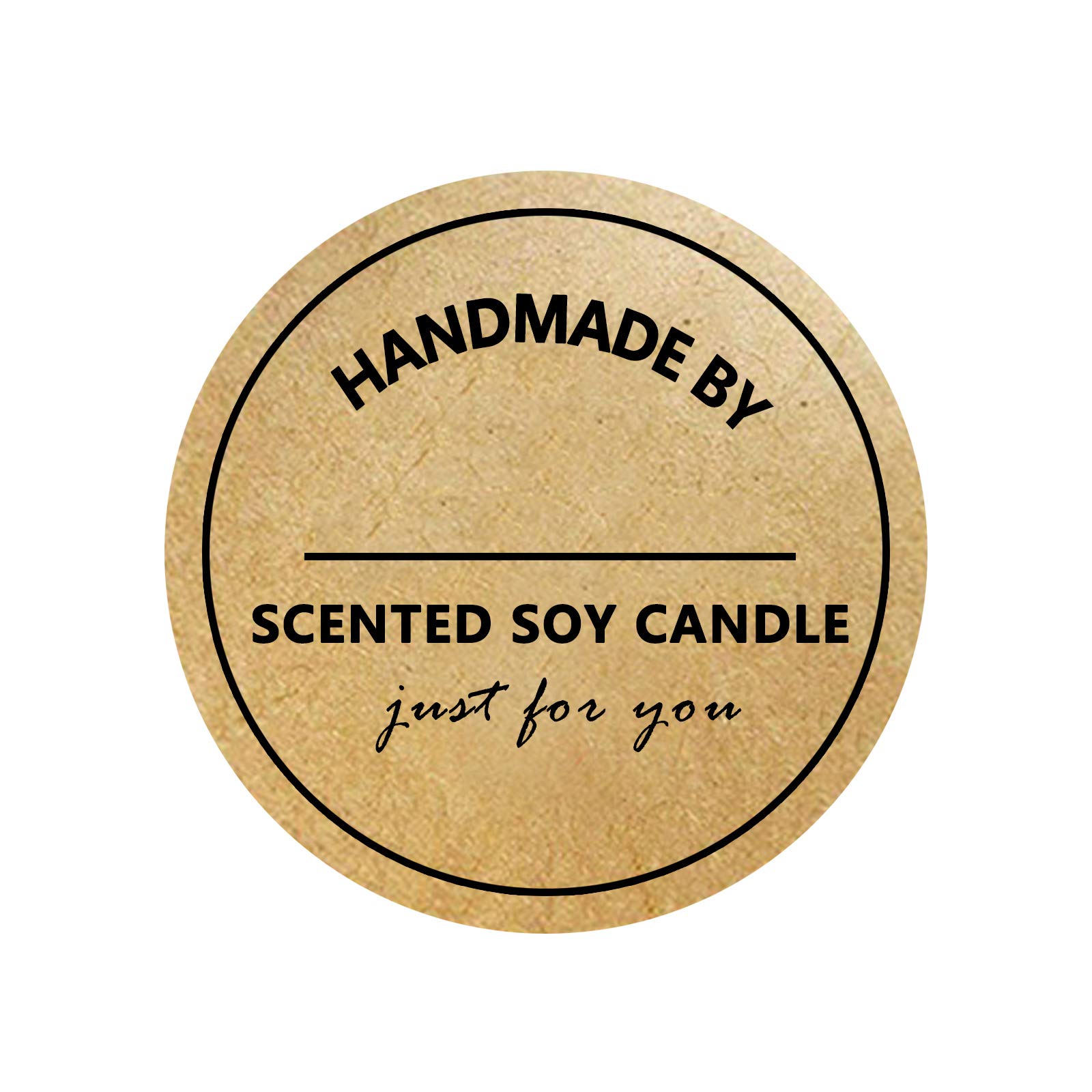 Handmade with Love Stickers - 2 Inch Candle Warning Labels (500 Pcs/Roll) - DIY Candle Making Supplies for Small Business & Boutiques - Perfect for Jar Candles, Soy Wax, and Gift Packaging