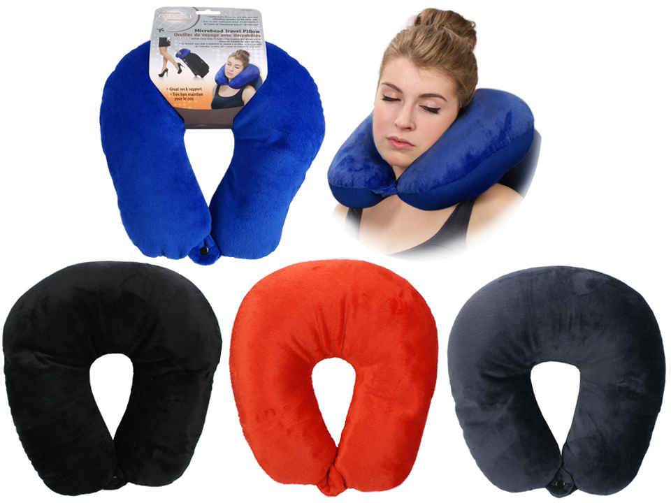 GLOBAL Travel Pillow 82343 - Memory Foam Neck Support for Airplane, Car & Office - Perfect for Long Flights, Road Trips & Work Comfort
