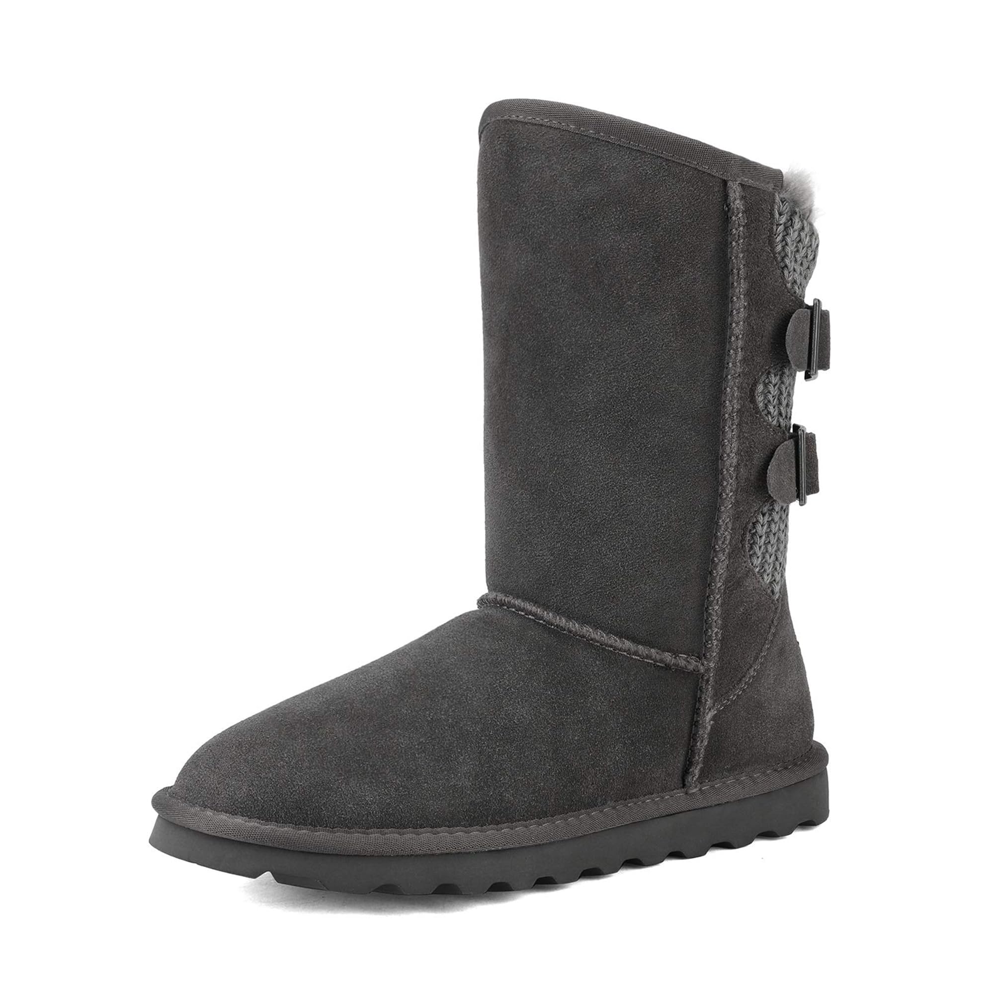 DREAM PAIRS Women's Mid Calf Winter Snow Boots - Waterproof Fuzzy Lined Warm Booties with Buckle Detail for Cold Weather | Perfect for Snow, Hiking & Outdoor Winter Activities