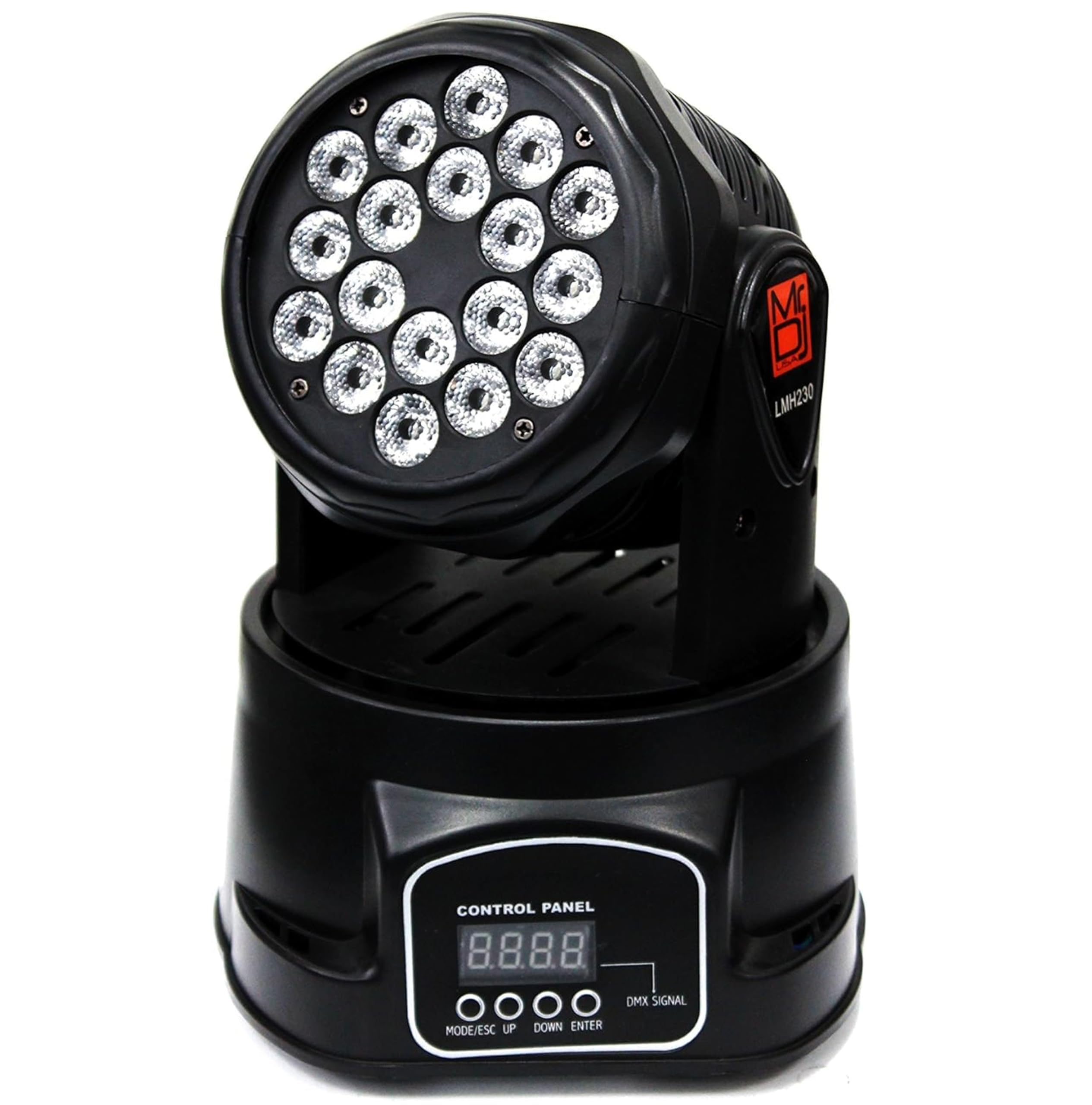 MR DJ USA - 2 Piece Set LMH230 100W RGBW 7-LED Moving Head Wash Light with DMX Control - Professional Stage Lighting for DJ, Party, Concert and Event Performances