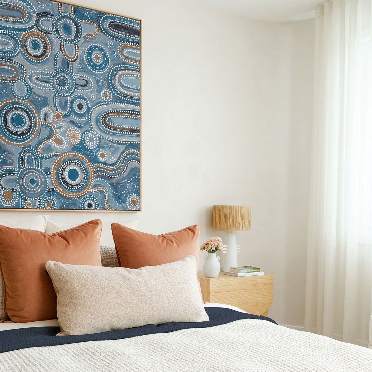 Bila IV Light Blue Landscape Art Print - Modern Wall Decor for Living Room, Bedroom & Office - Premium Canvas Painting for Home & Office Decor