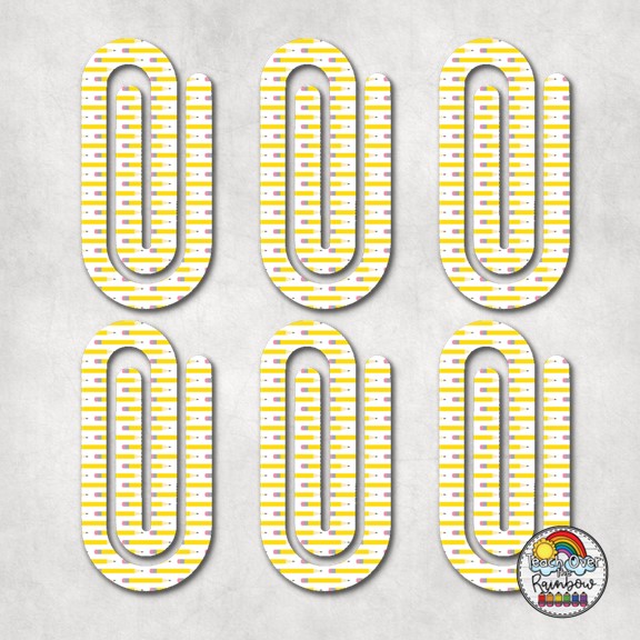 Premium Yellow Pencils & Colorful Acrylic Paper Clips Set - Bulk School & Office Supplies for Writing, Organizing & Crafting - Perfect for Students, Teachers & DIY Projects