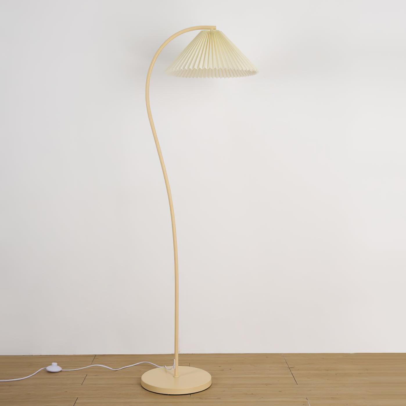 Crescini Modern Pleated Floor Lamp - Adjustable Height Standing Light for Living Room, Bedroom, or Office - Soft Ambient Lighting for Reading & Relaxation