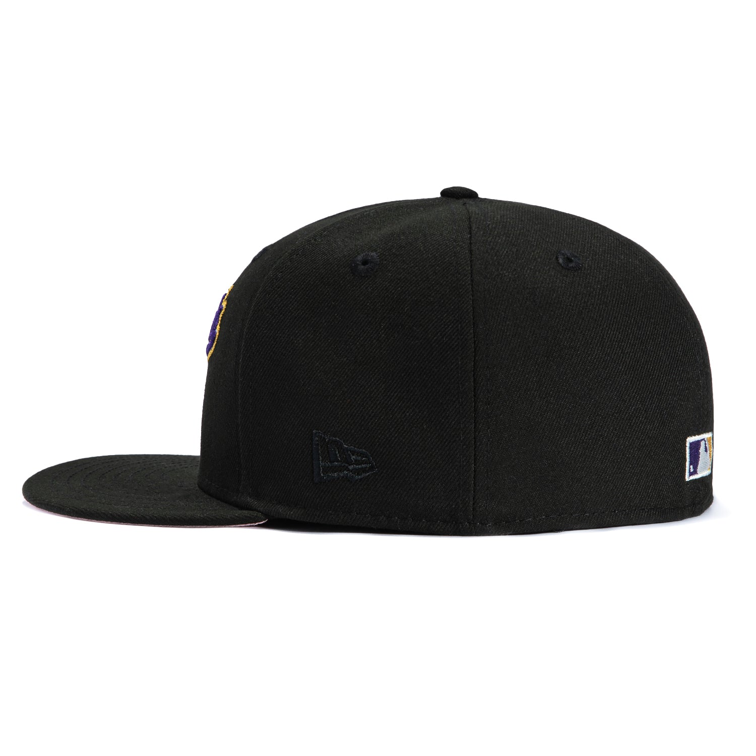 New Era 59Fifty Los Angeles Dodgers 60th Anniversary Script Patch Snapback Hat - Black, Purple & Gold - Official MLB Baseball Cap for Fans & Collectors - Perfect for Games, Tailgating & Streetwear Fashion