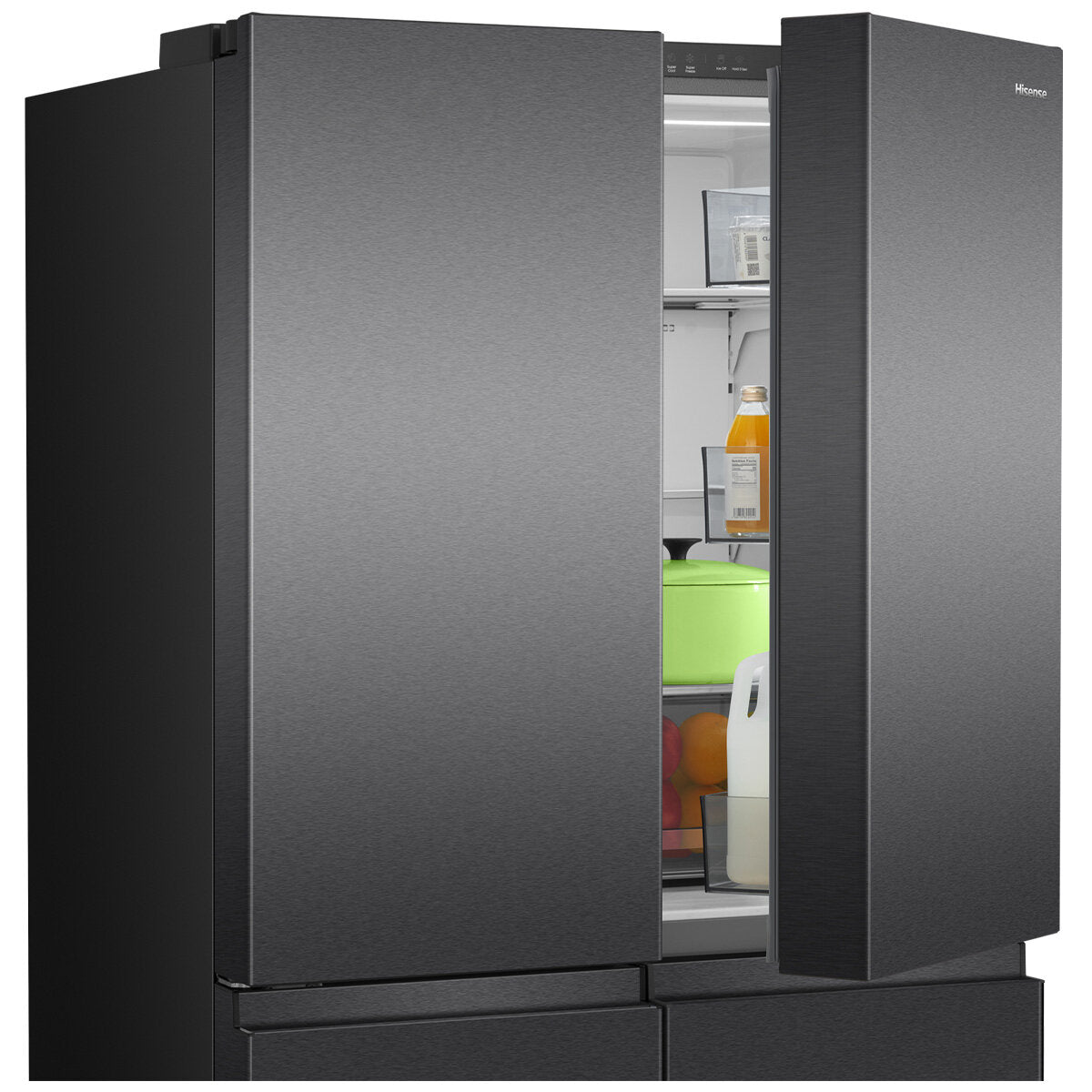 Hisense 647L PureFlex French Door Refrigerator - Dark Stainless Steel HRCD640TB - Energy Efficient Large Capacity Fridge for Modern Kitchen & Family Use