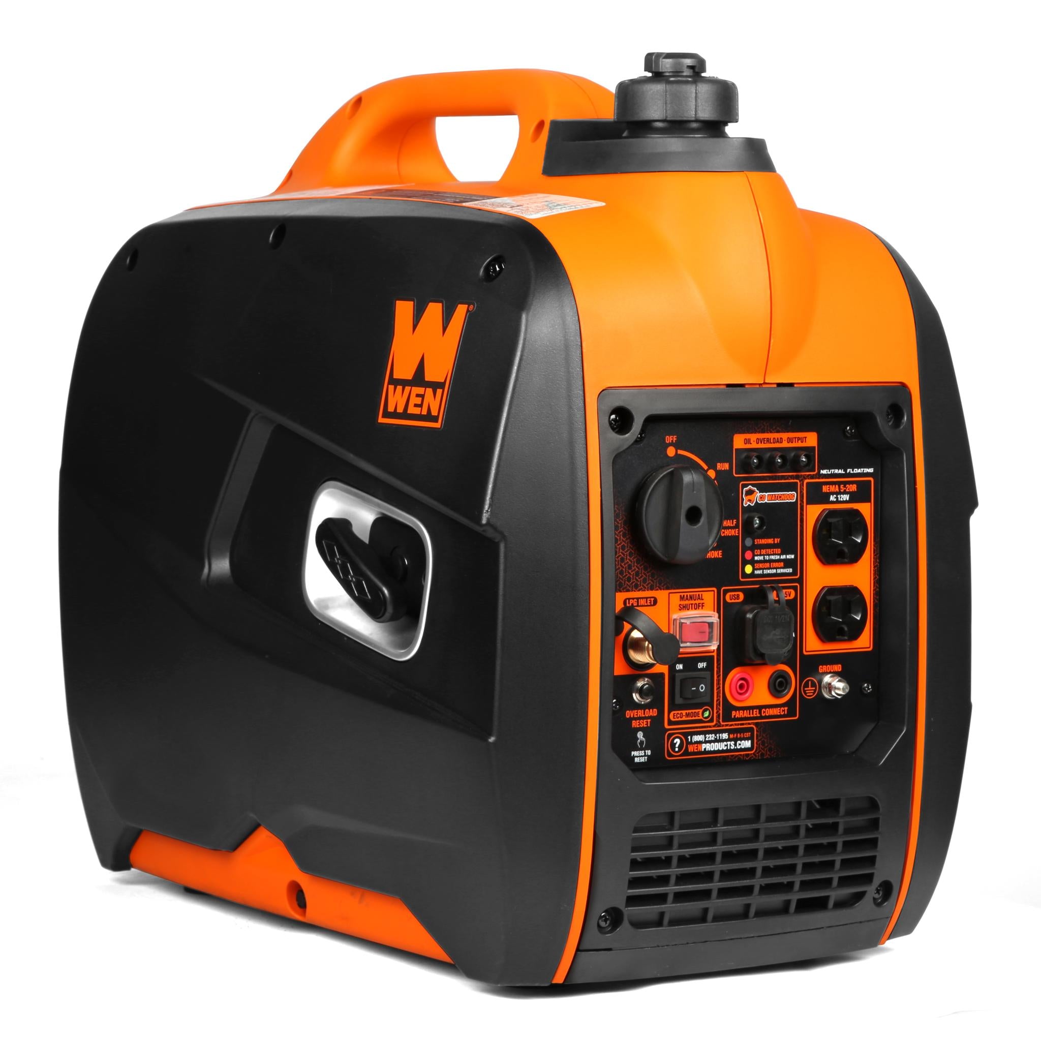 WEN DF250iX 2500W Super Quiet Portable Dual Fuel Inverter Generator with CO Sensor & Fuel Shut Off - Perfect for Camping, RV Trips & Emergency Power Backup