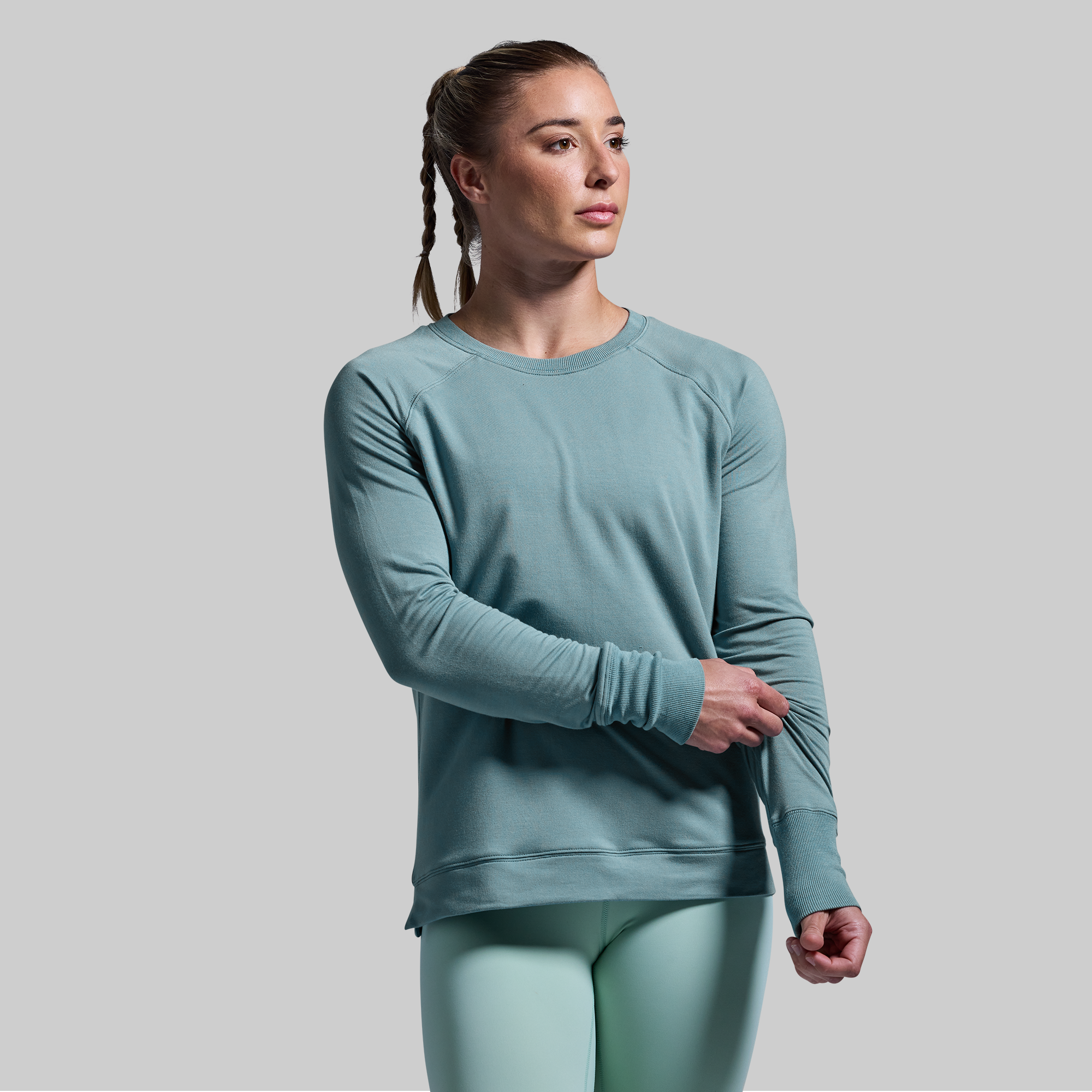 Daydream Long Sleeve Shirt for Women - Soft Blue Rapids Cotton Top for Casual Wear & Layering